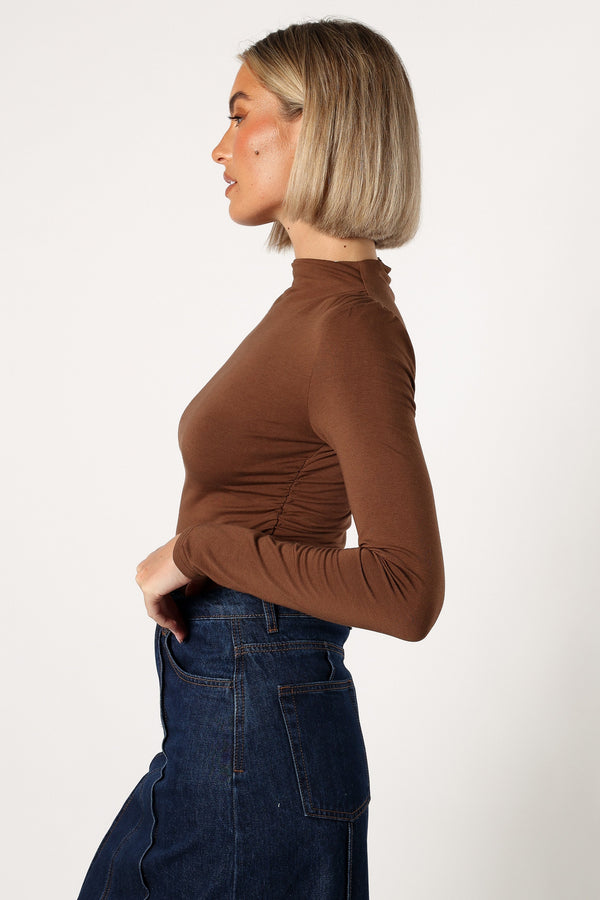 Petal and Pup USA TOPS Wanda Long Sleeve Top - Coco Brown