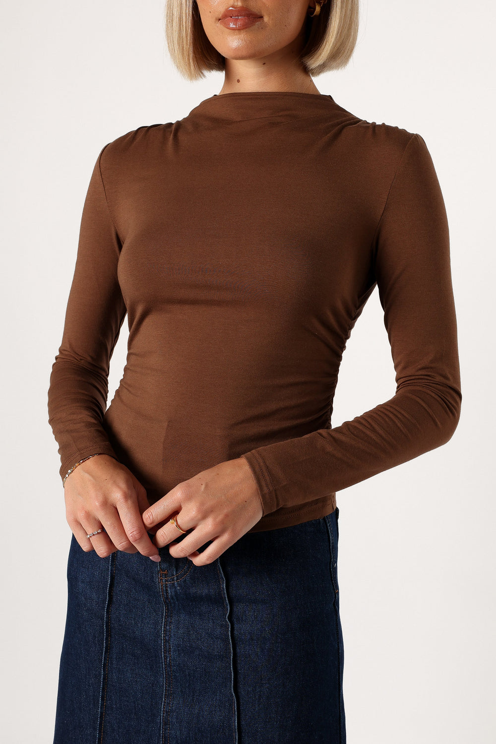 Petal and Pup USA TOPS Wanda Long Sleeve Top - Coco Brown