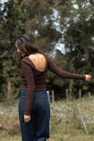 Petal and Pup USA TOPS Warren Long Sleeve Top - Brown (Hold for Rack)