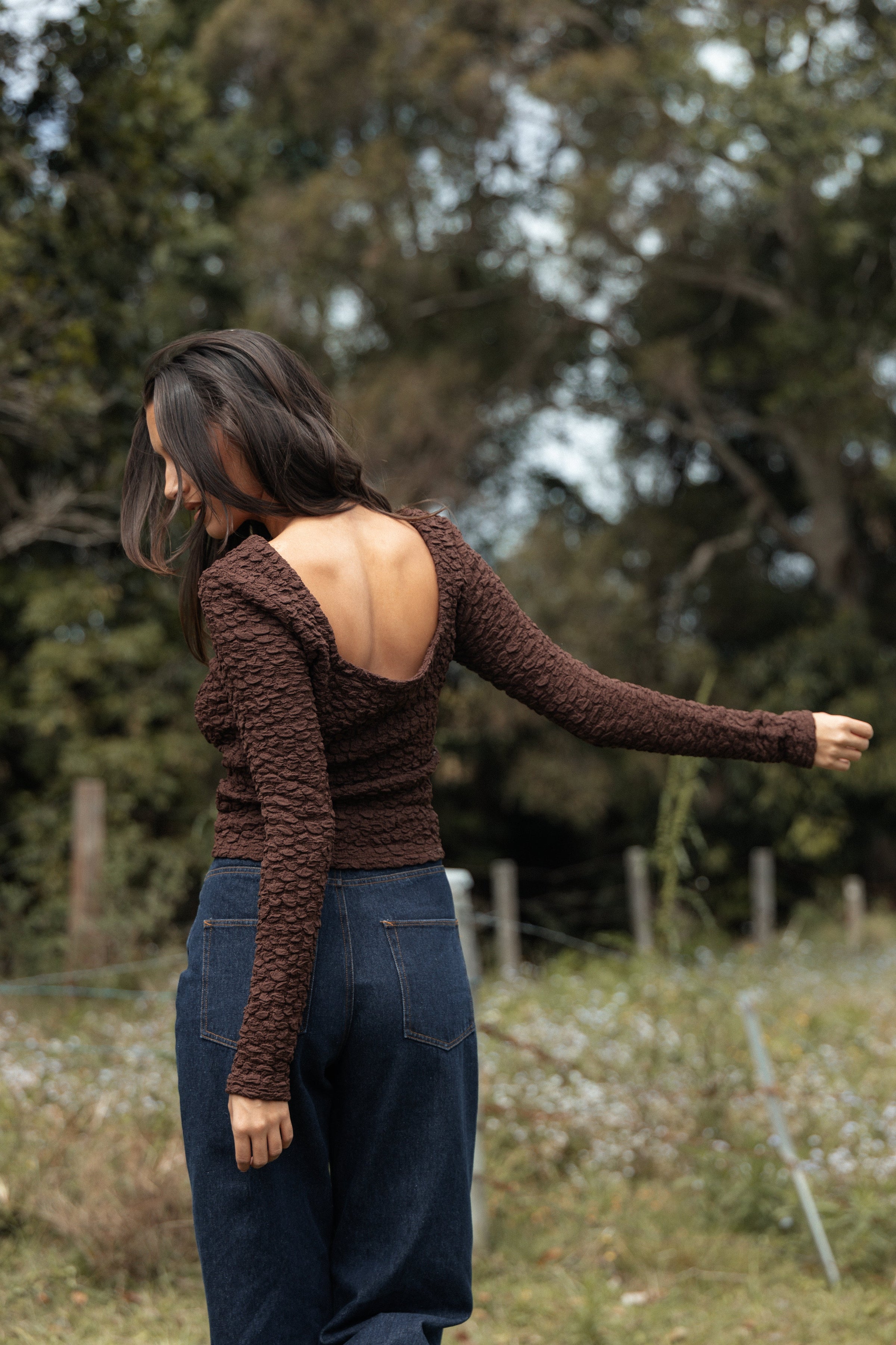 Petal and Pup USA TOPS Warren Long Sleeve Top - Brown (Hold for Rack)