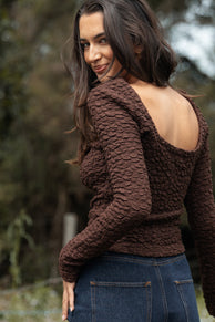 Petal and Pup USA TOPS Warren Long Sleeve Top - Brown (Hold for Rack)