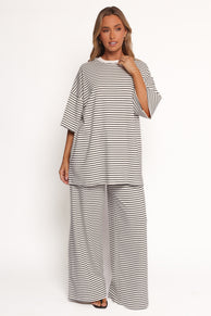 Petal and Pup USA TOPS Wilda Oversized Tee - White Black Stripe