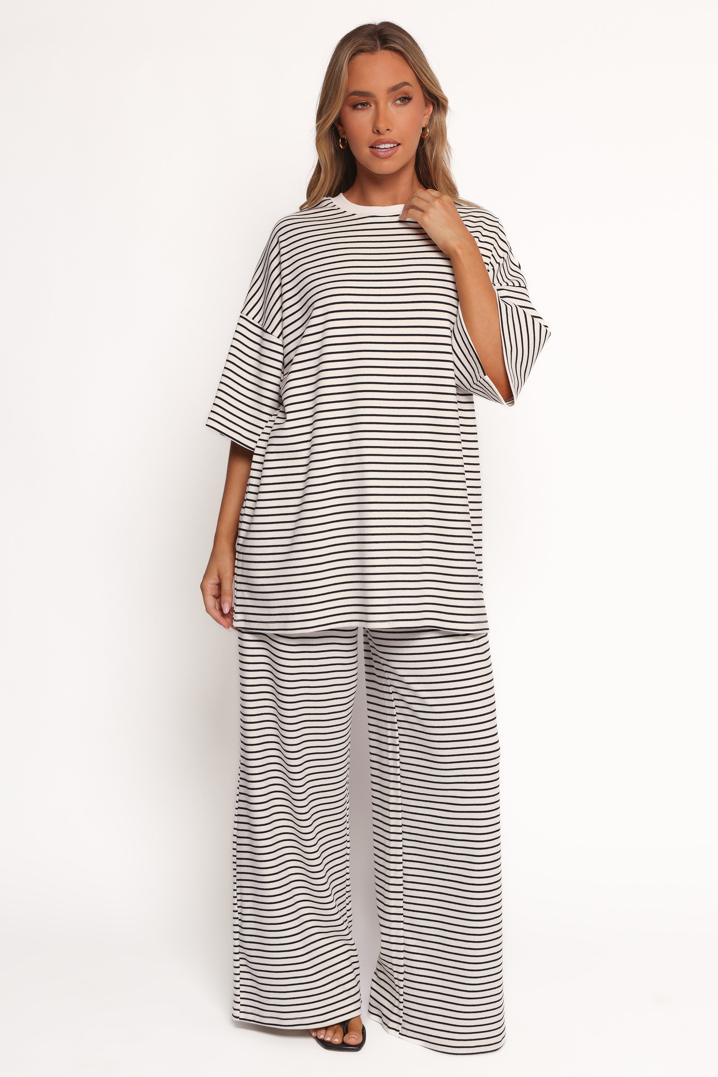 Petal and Pup USA TOPS Wilda Oversized Tee - White Black Stripe