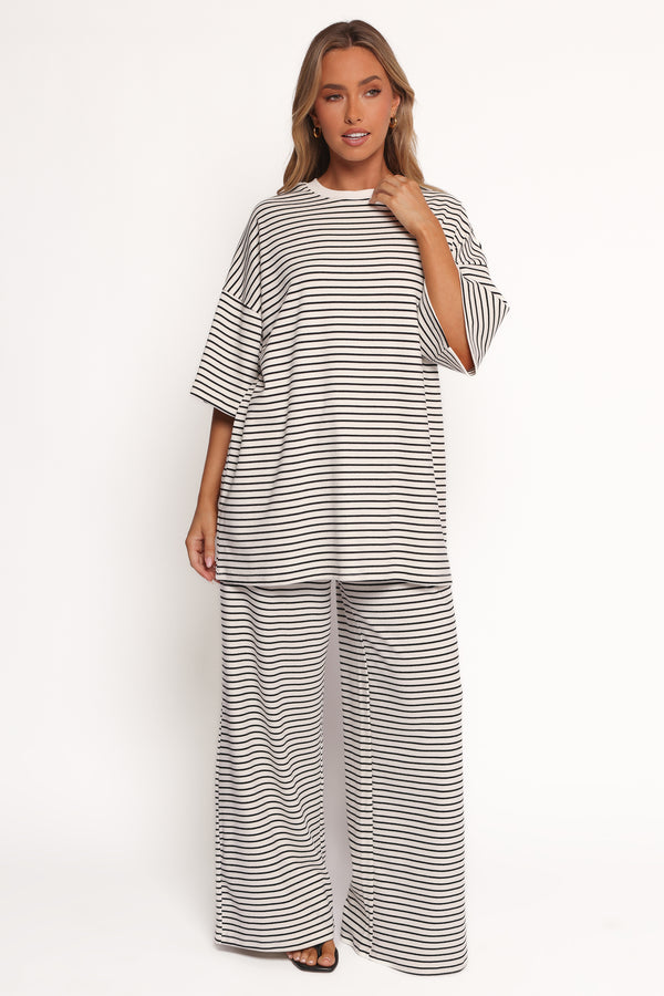 Petal and Pup USA TOPS Wilda Oversized Tee - White Black Stripe