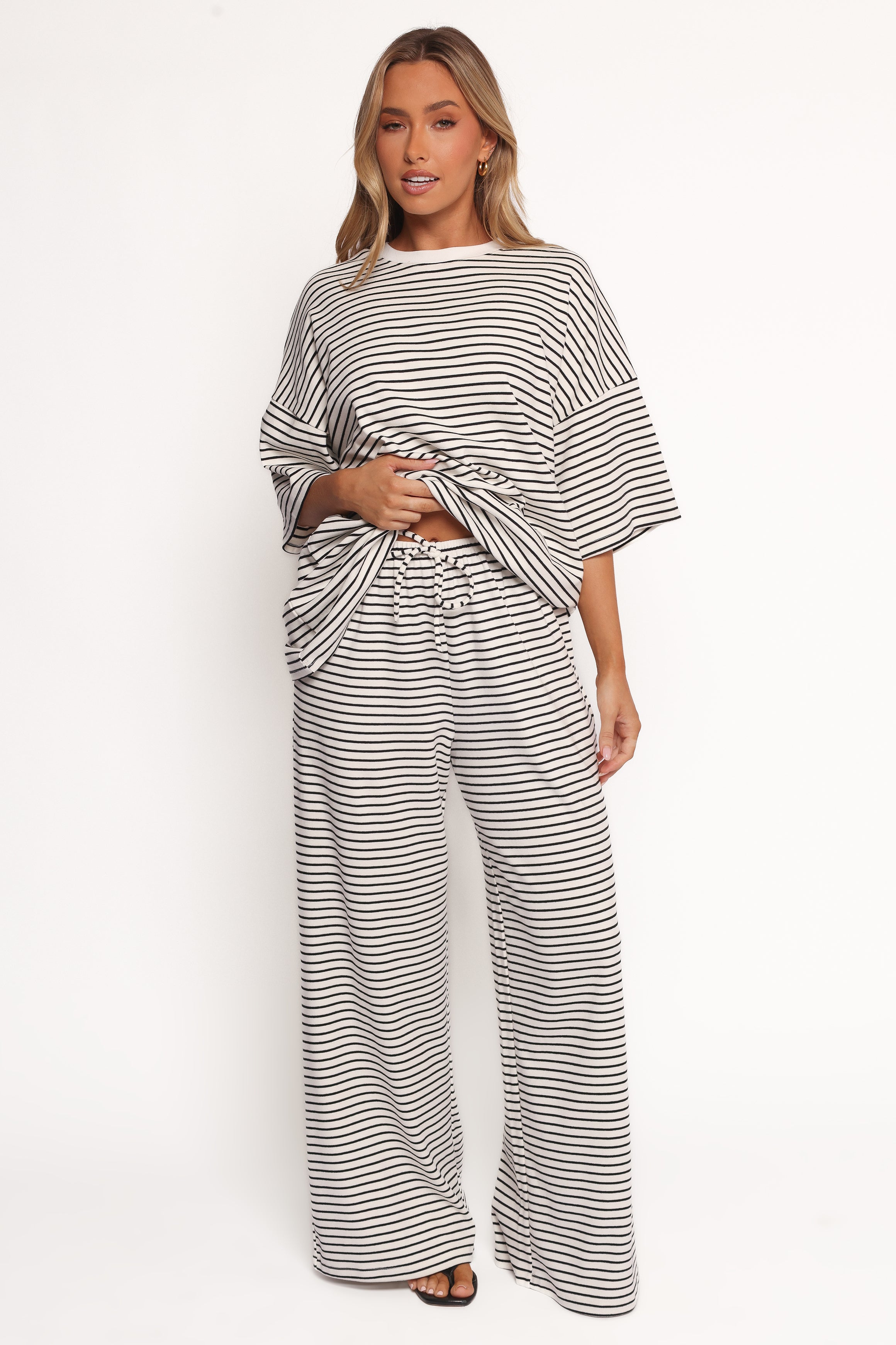 Petal and Pup USA TOPS Wilda Oversized Tee - White Black Stripe