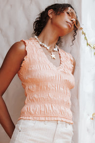 Petal and Pup USA TOPS Xenia Smocked Top - Peach