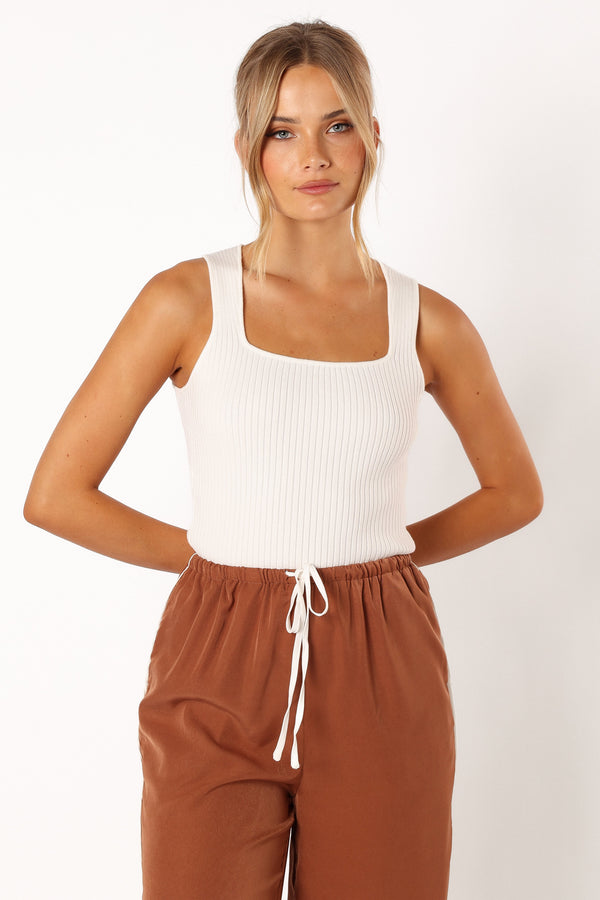 Petal and Pup USA TOPS Yara Rib Knit Top - White