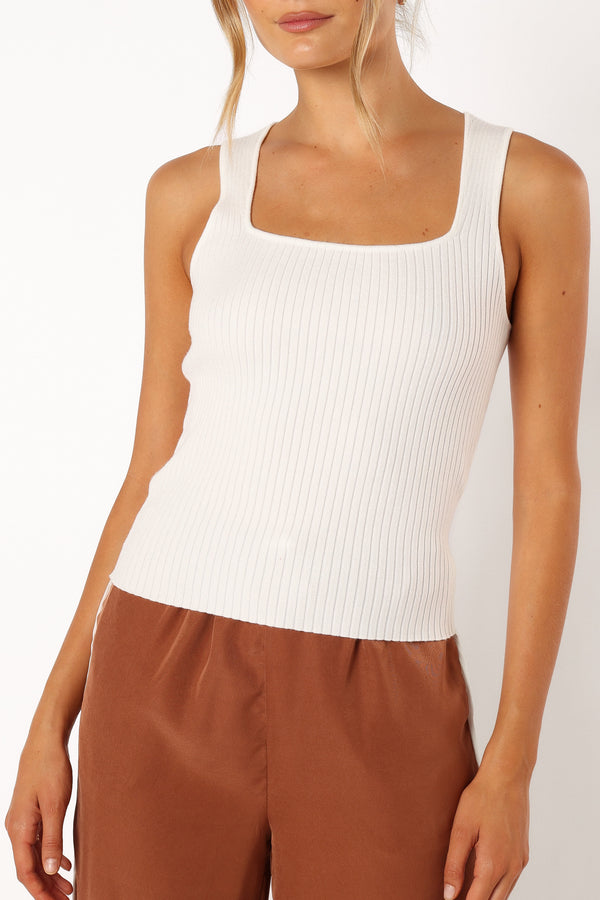 Petal and Pup USA TOPS Yara Rib Knit Top - White