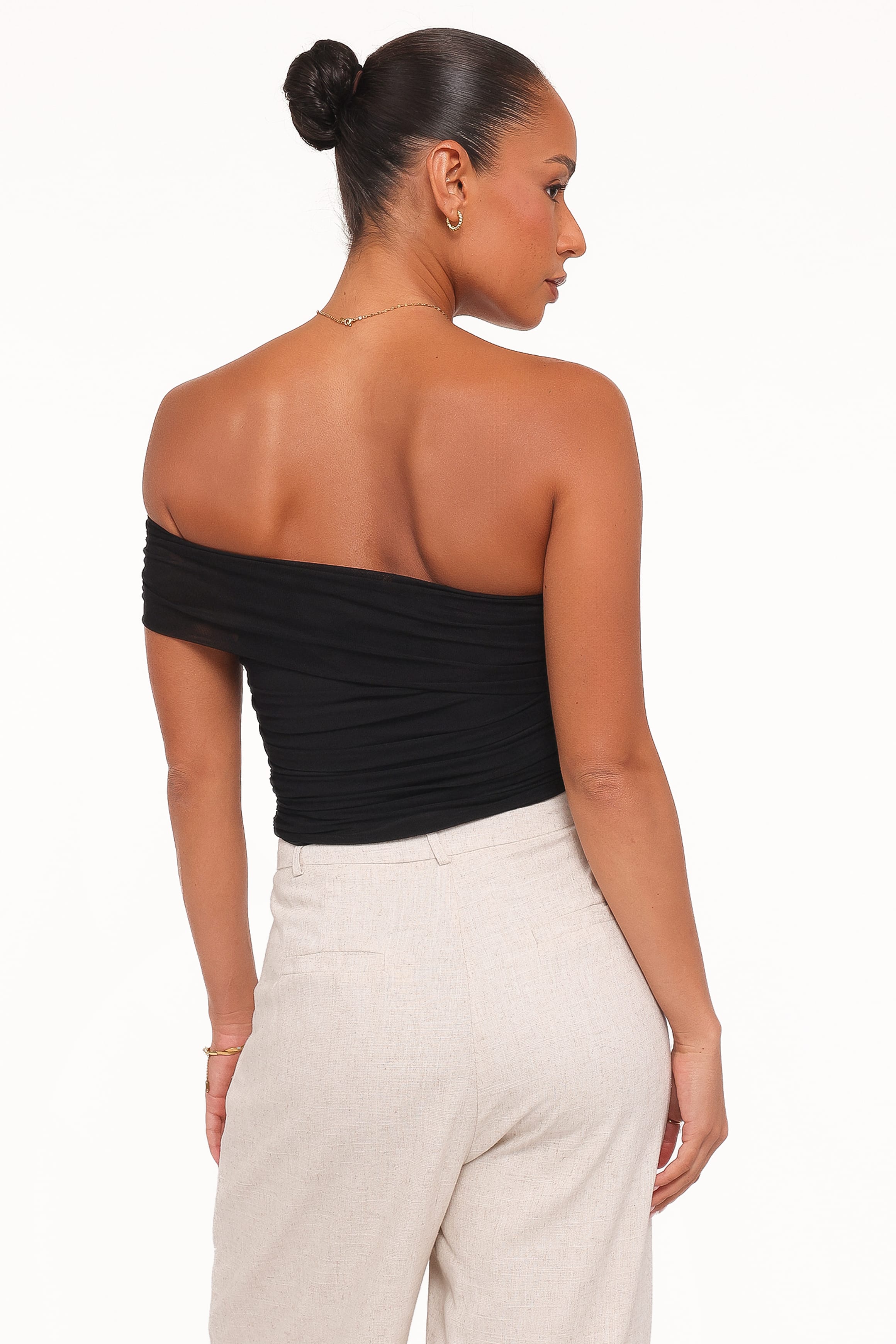 Petal and Pup USA TOPS Zachary One Shoulder Top - Black