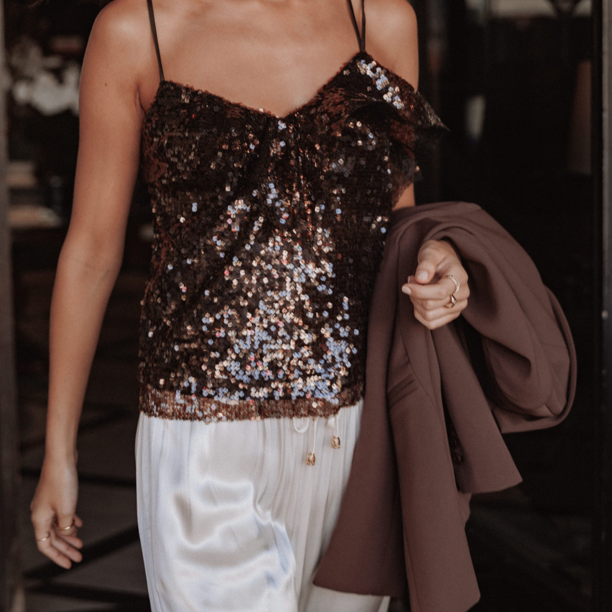 Petal and Pup Women's Zinnia Sequins Sleeveless Top