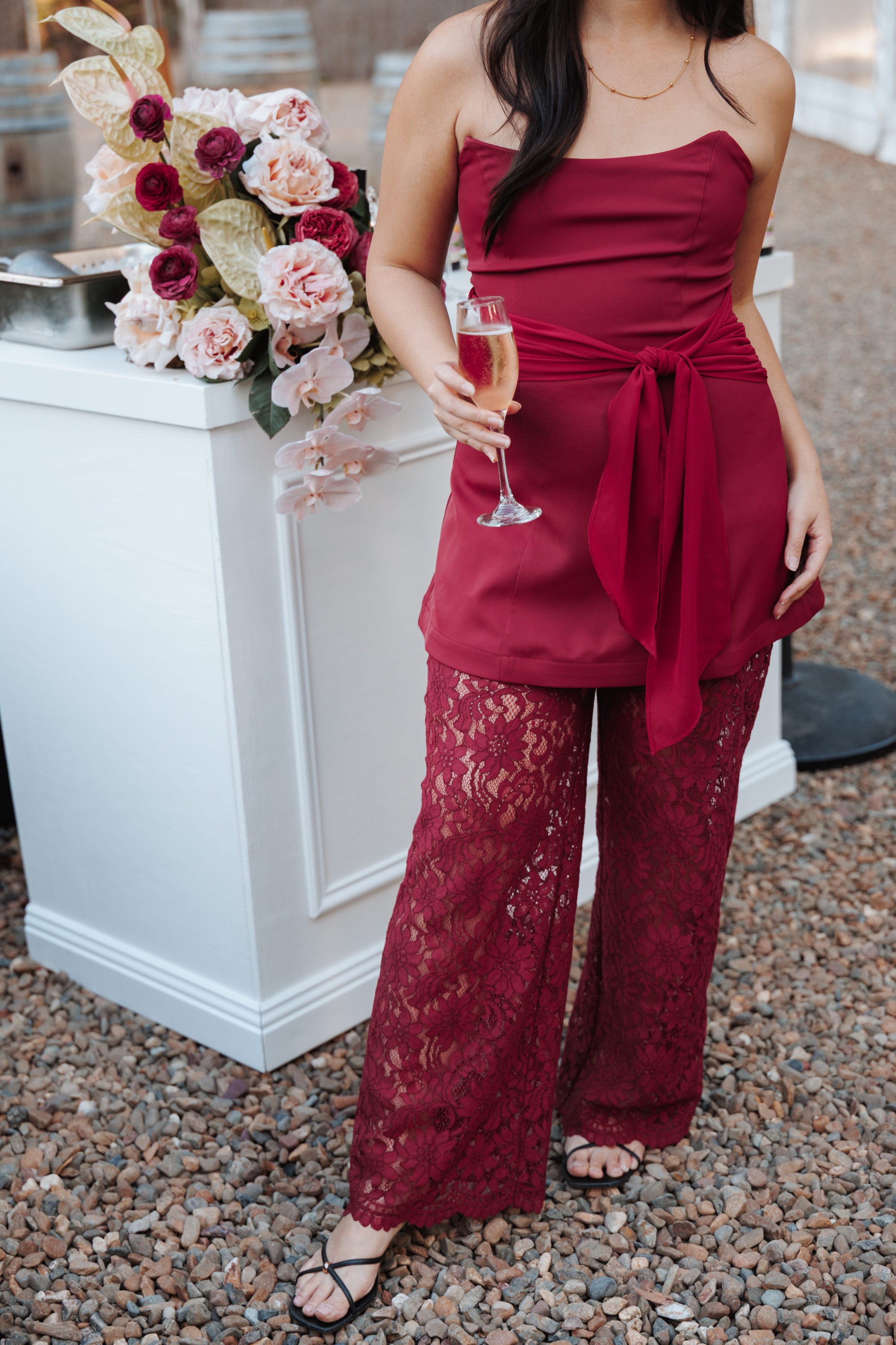 PLAYSUITS Athena Jumpsuit - Sangria Red