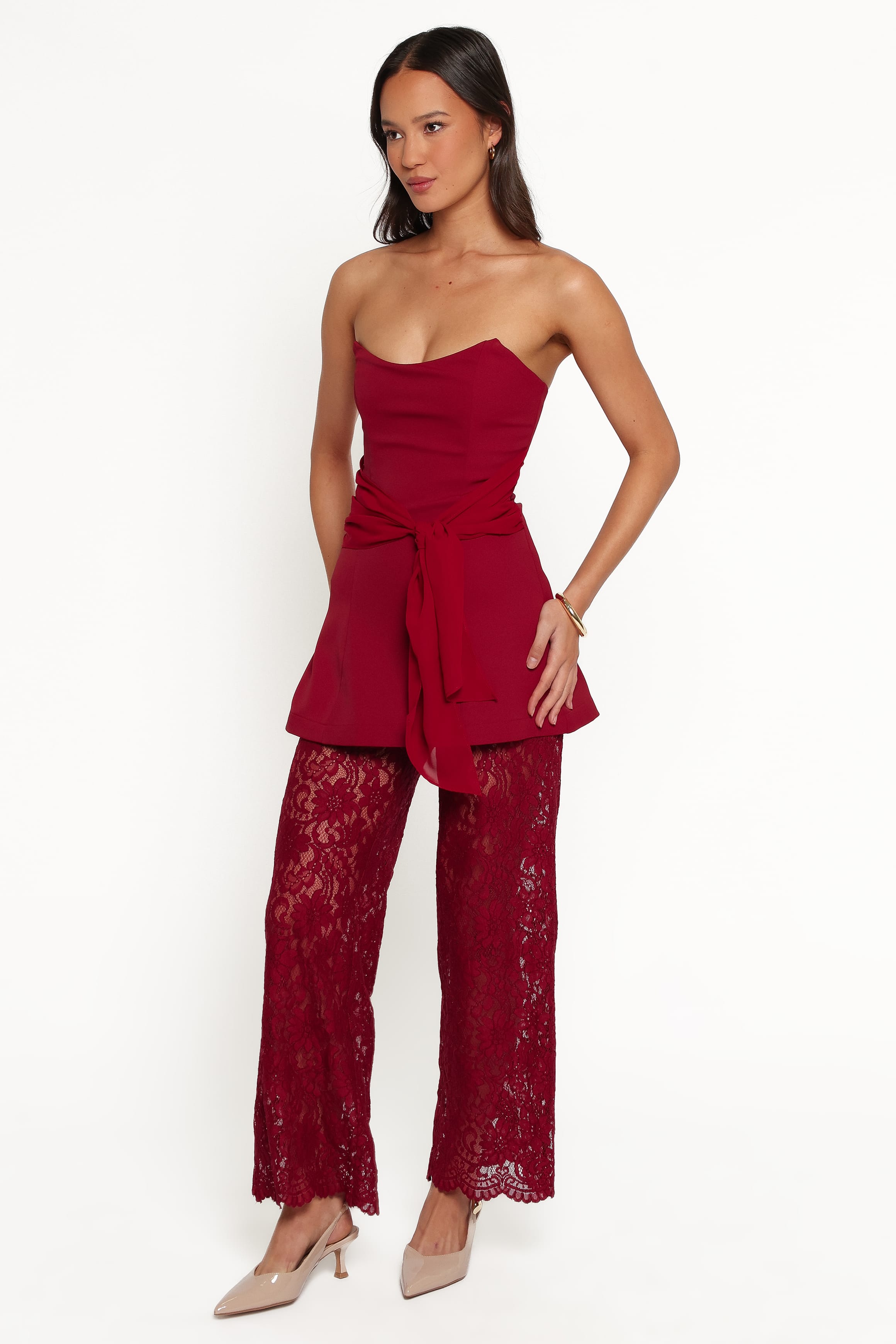 PLAYSUITS Athena Jumpsuit - Sangria Red