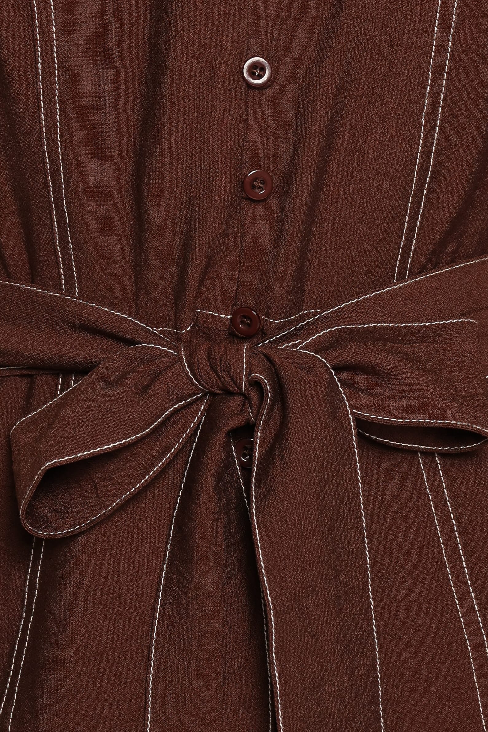 PLAYSUITS Benni Long Sleeve Romper - Chocolate