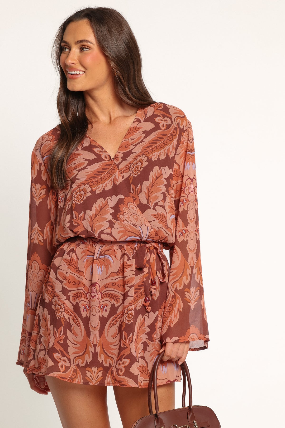 PLAYSUITS Cecilia Romper - Orange Paisley