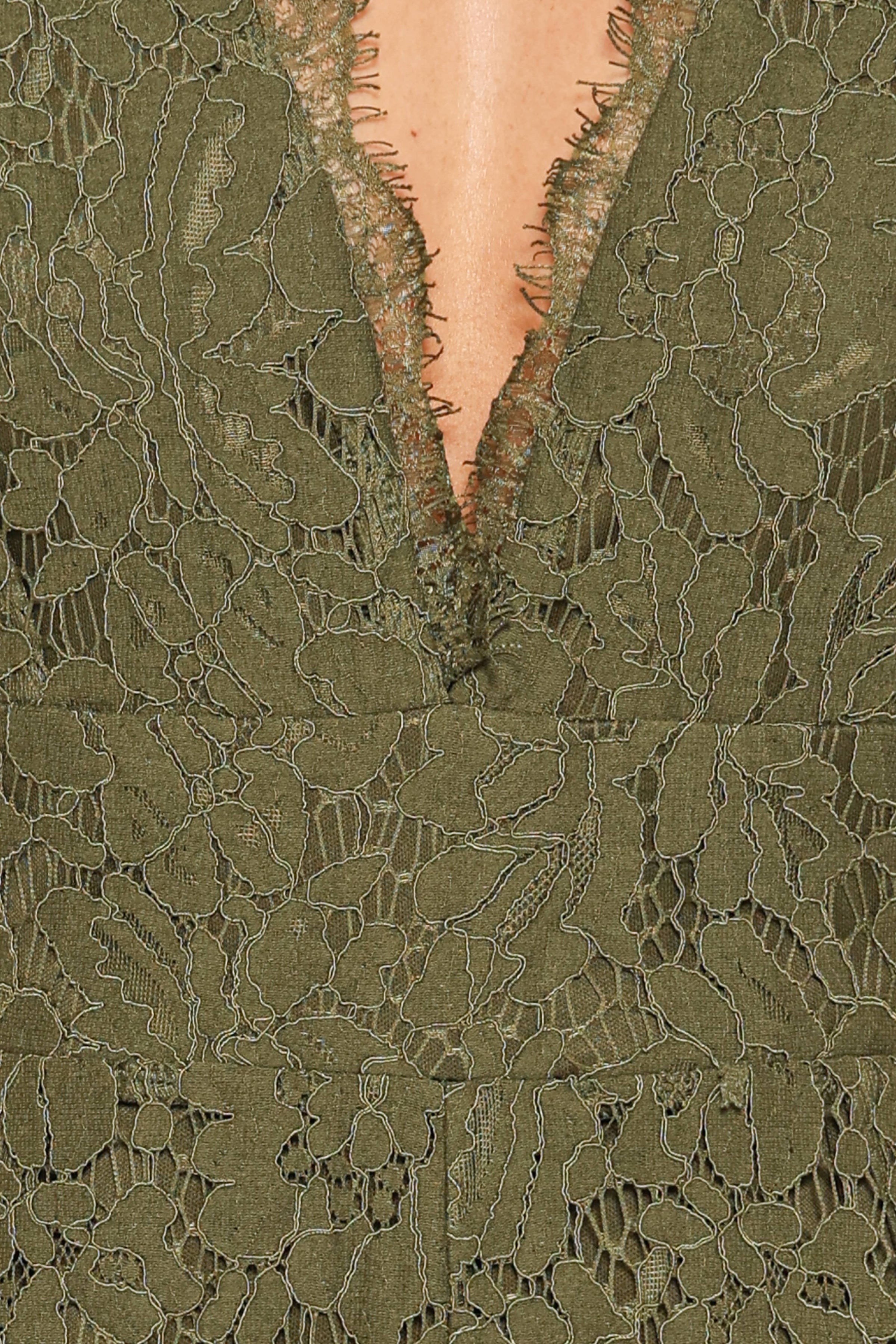 PLAYSUITS Eloise Lace Jumpsuit - Olive Green