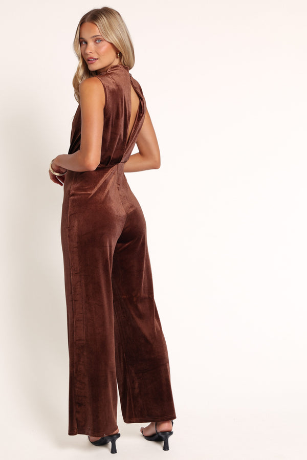 PLAYSUITS Helena Jumpsuit - Brown Velvet