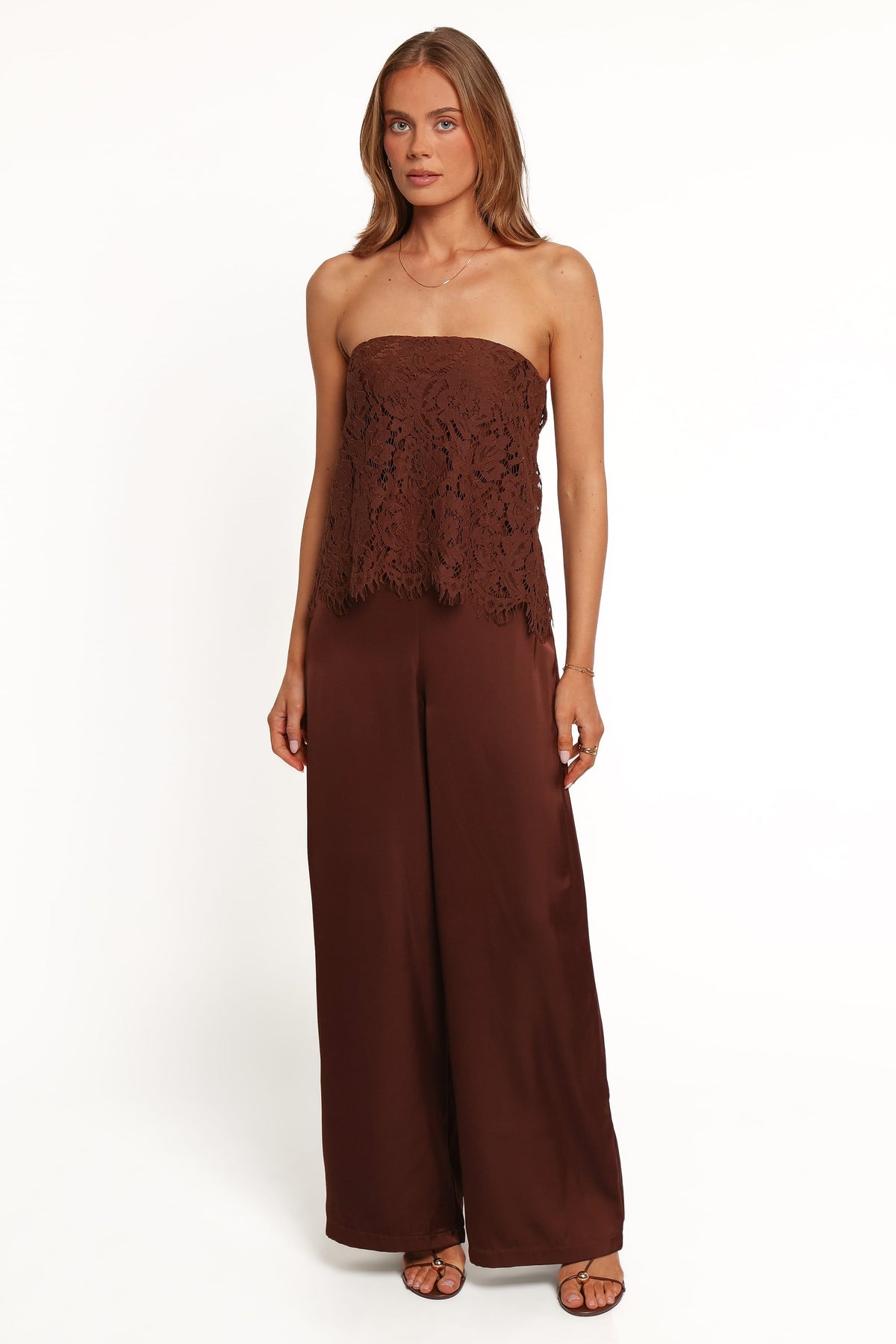 PLAYSUITS Lelita Strapless Jumpsuit - Espresso