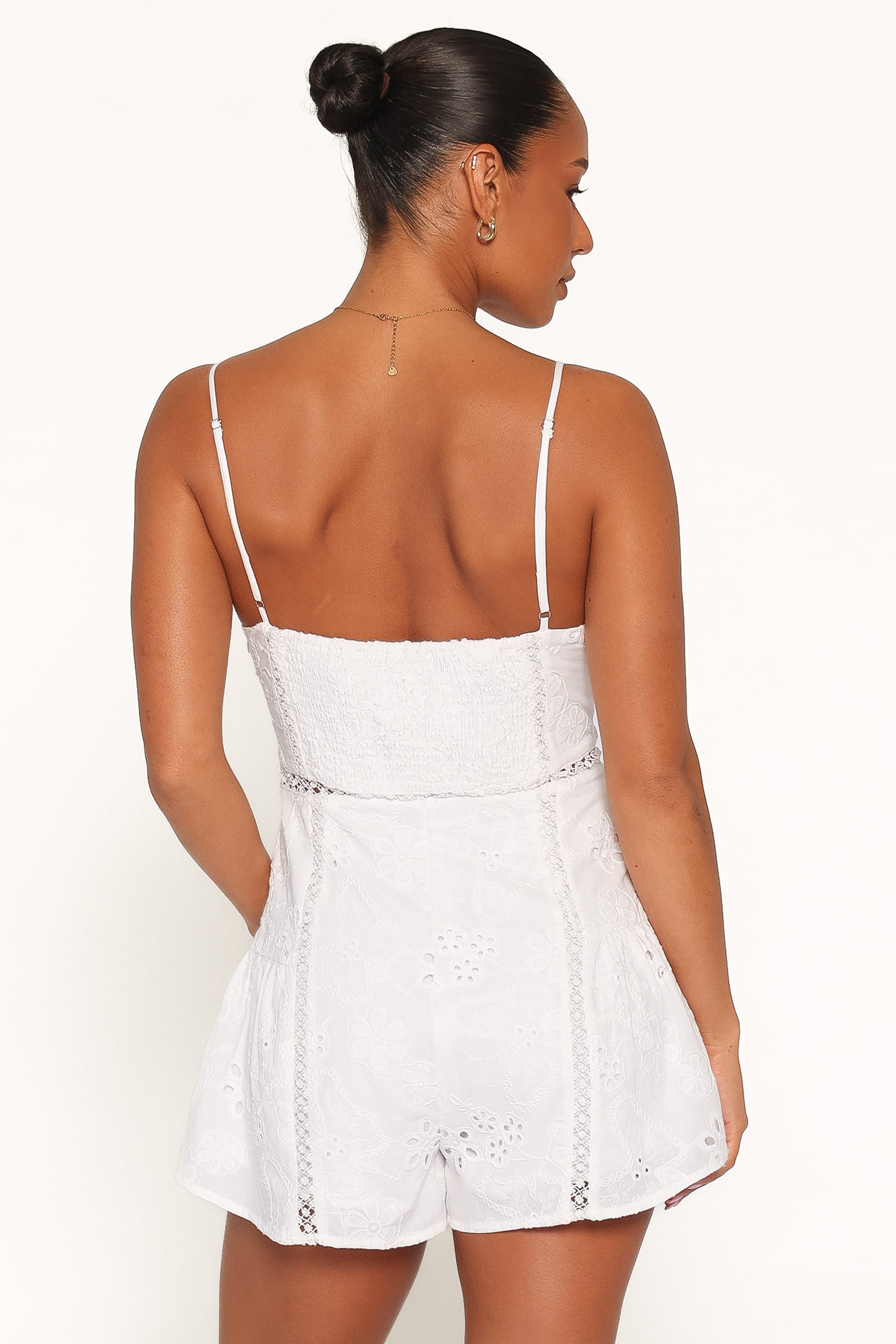 PLAYSUITS Presley Romper - White Broderie