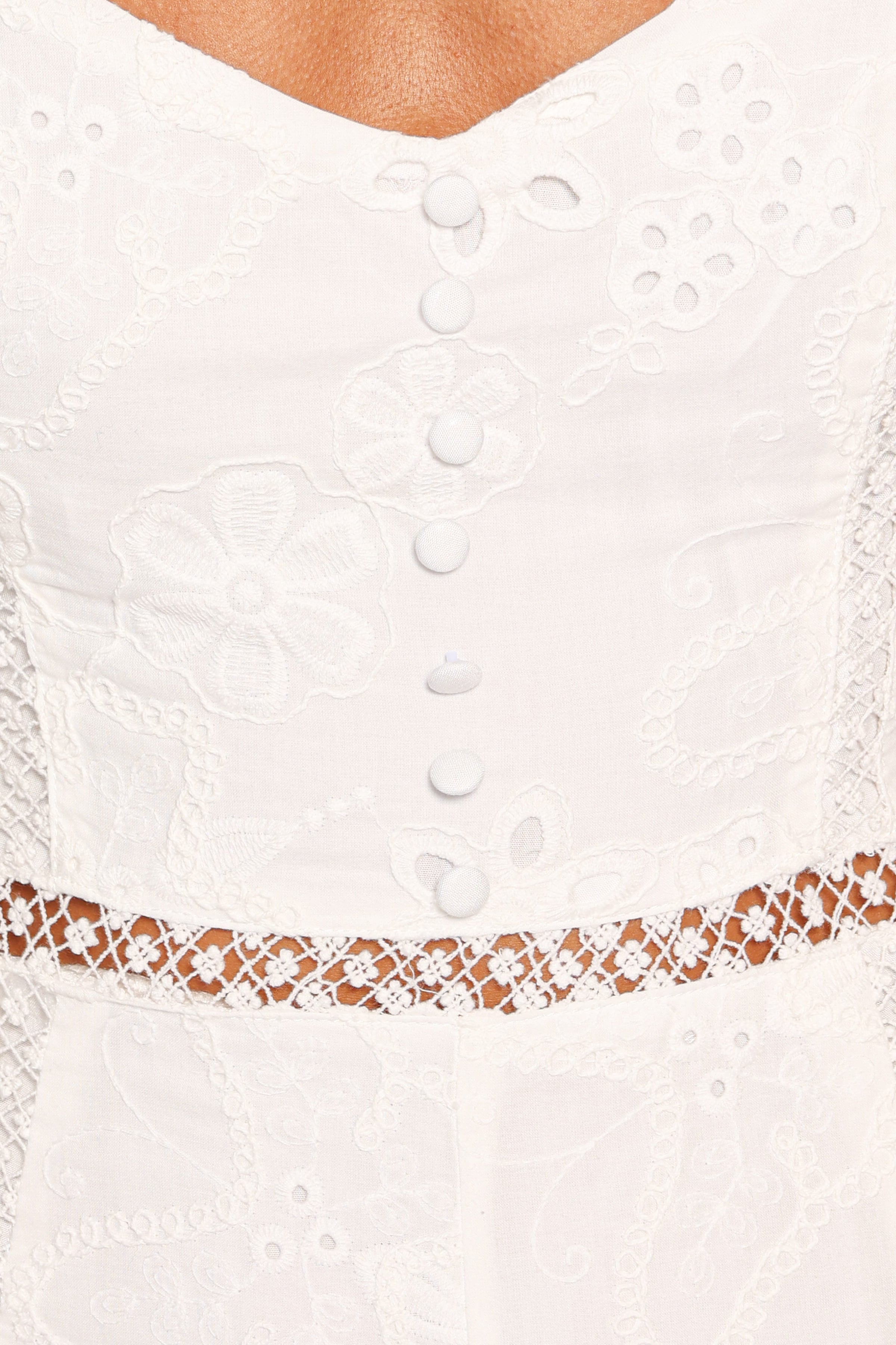 PLAYSUITS Presley Romper - White Broderie