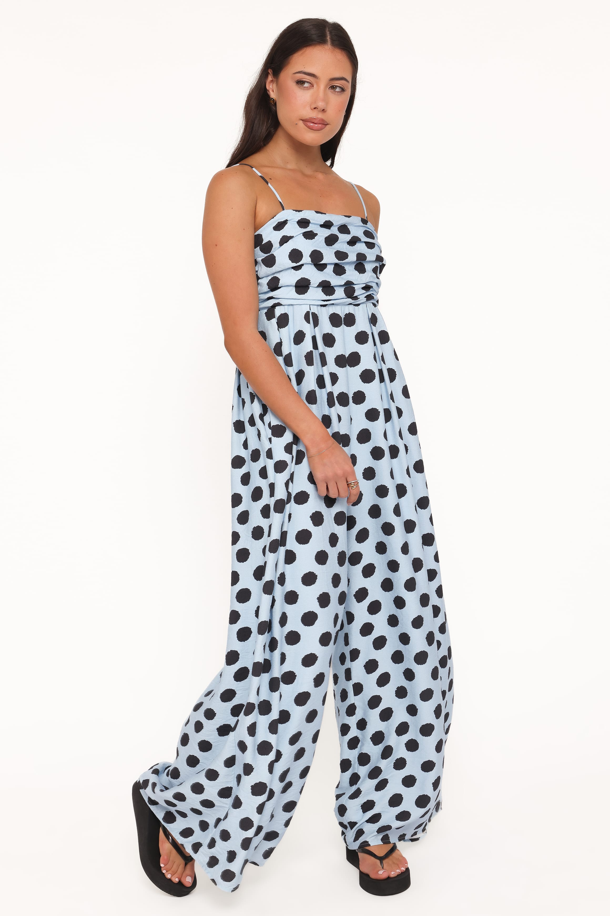 PLAYSUITS Pricilla Jumpsuit - Blue Polka Dot