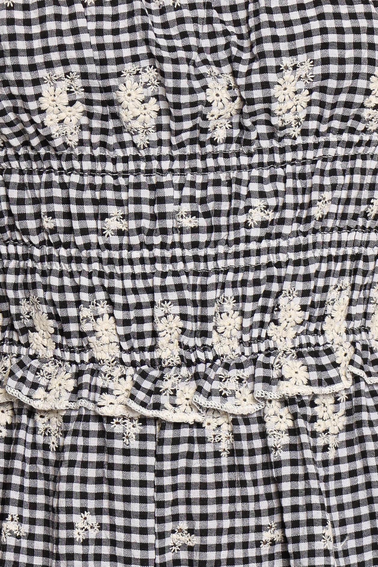 PLAYSUITS Yulissa Strapless Jumpsuit - Black Gingham Broderie