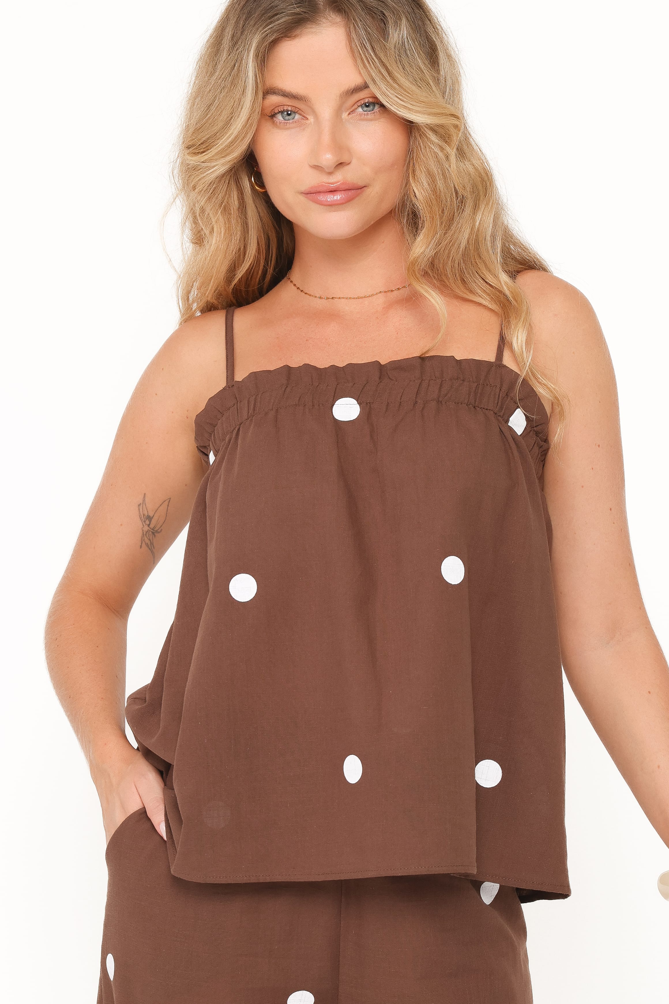 SETS Aerin Pant Set - Chocolate Polka Dot