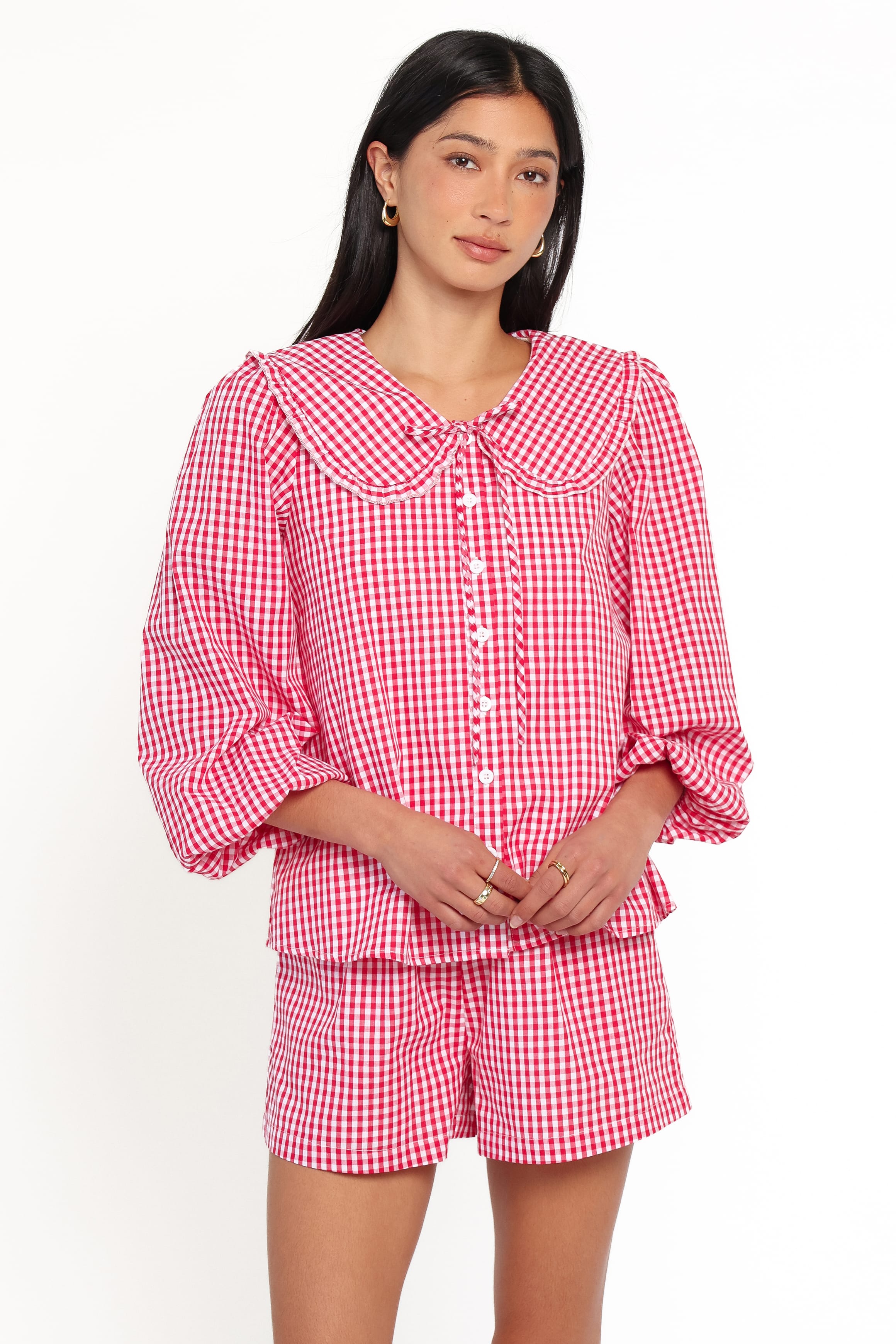 SETS Angela Short Set - Red Gingham
