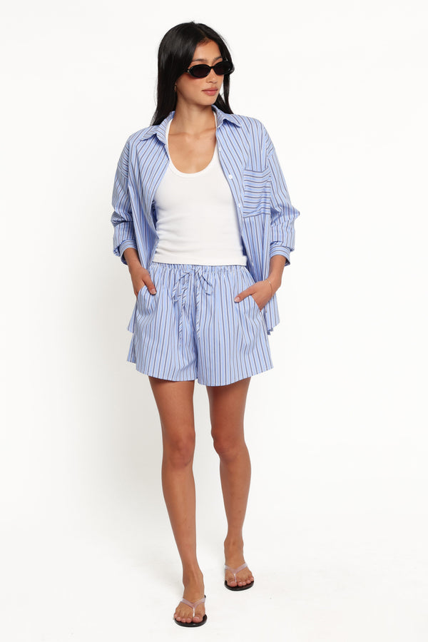 SETS Ashlyn Short Set - Blue Stripe