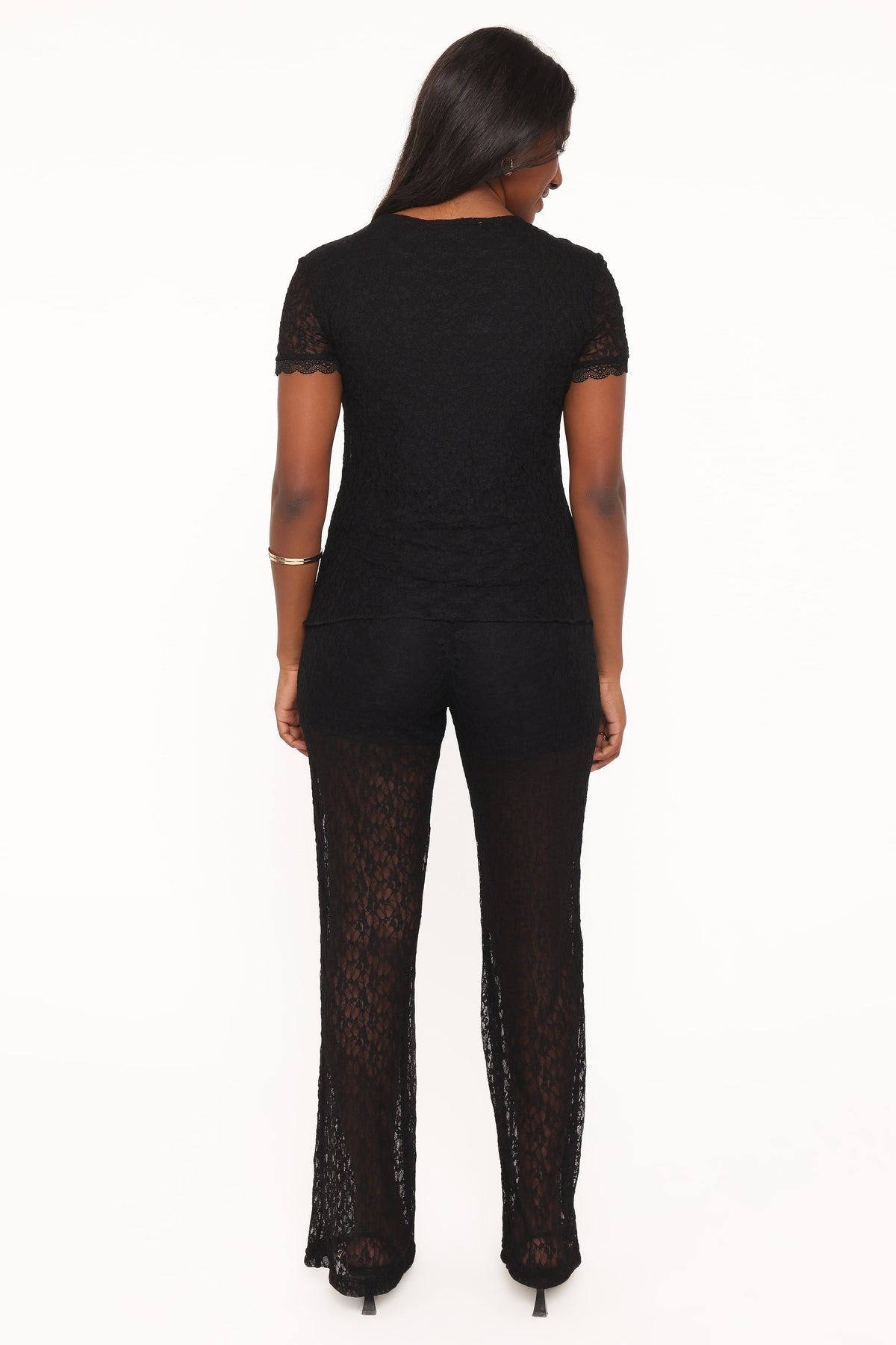 SETS Bellis Lace Pant Set - Black