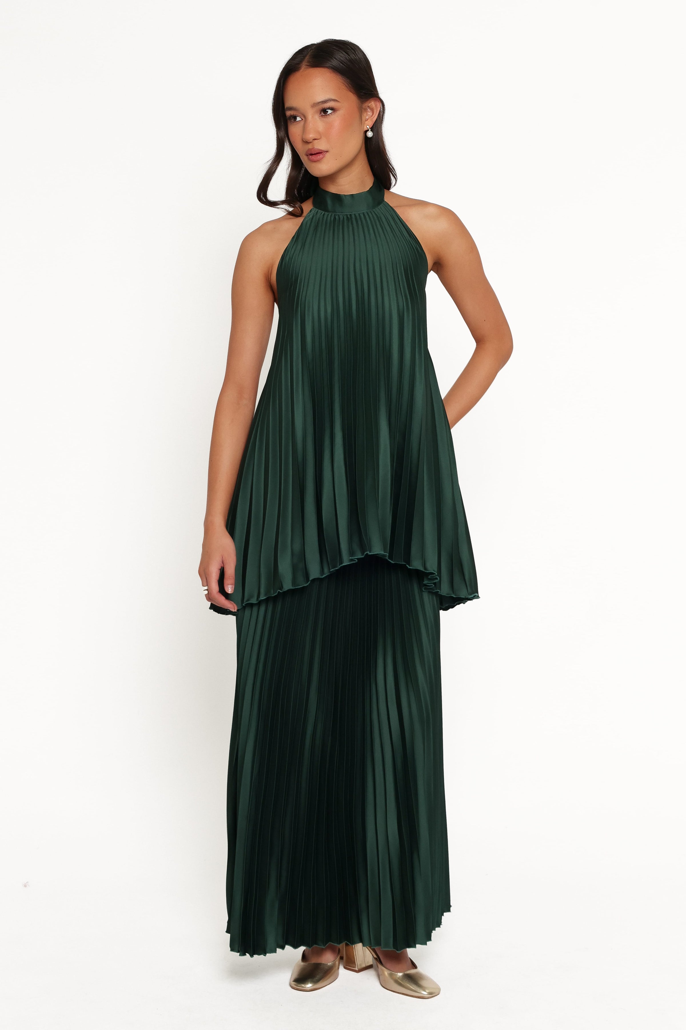 SETS Darina Pleated Skirt Set - Olive