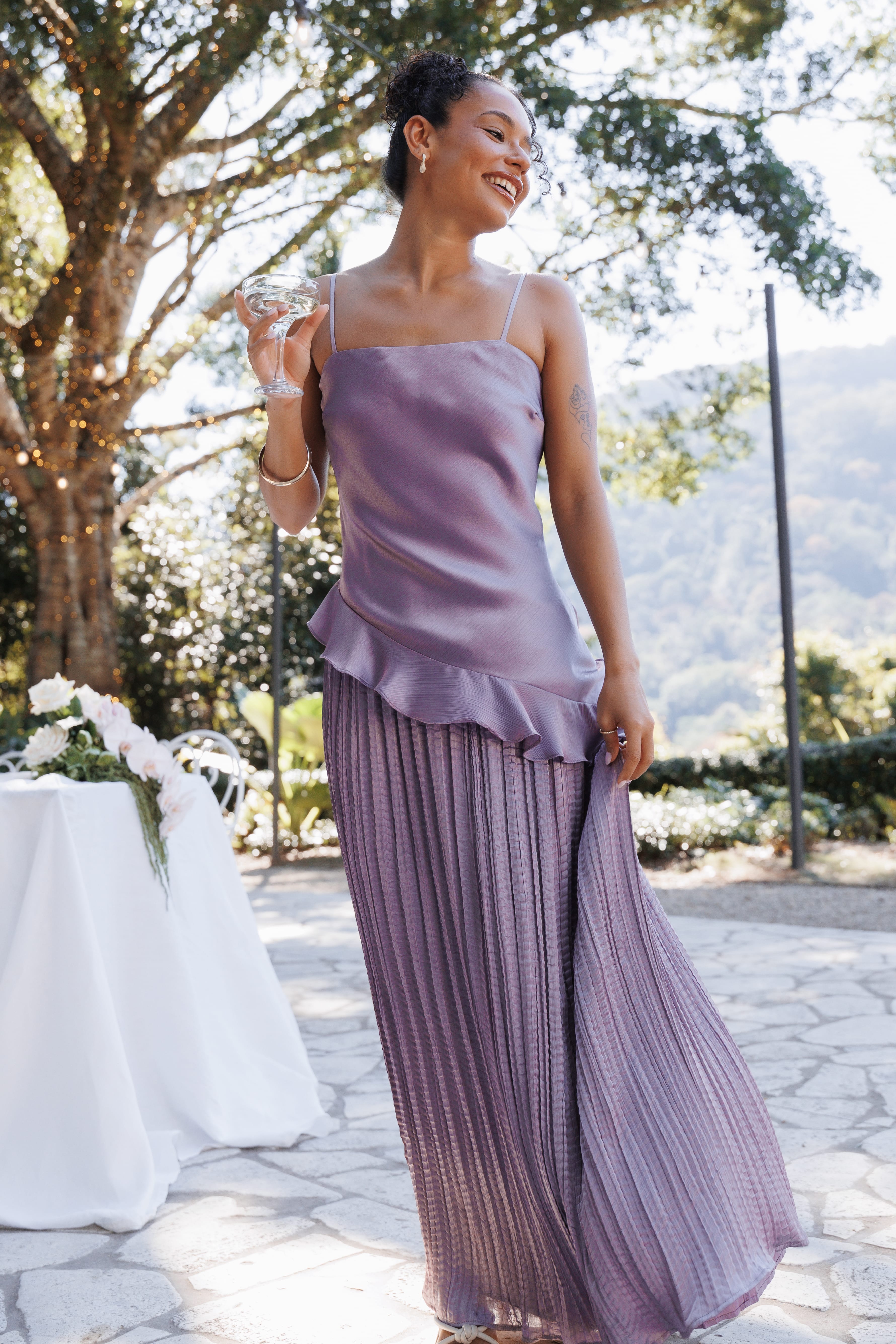 Delvine Asymmetrical Skirt Set - Lilac | Petal & Pup USA