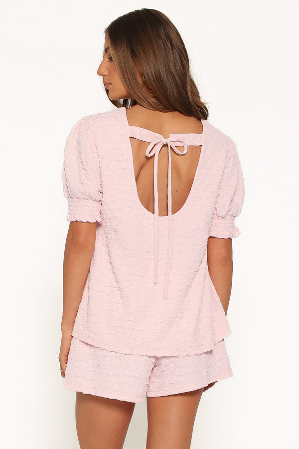 SETS Gail Textured Short Set - Pink