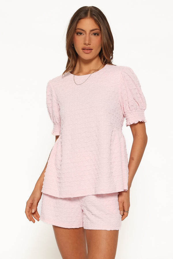 SETS Gail Textured Short Set - Pink