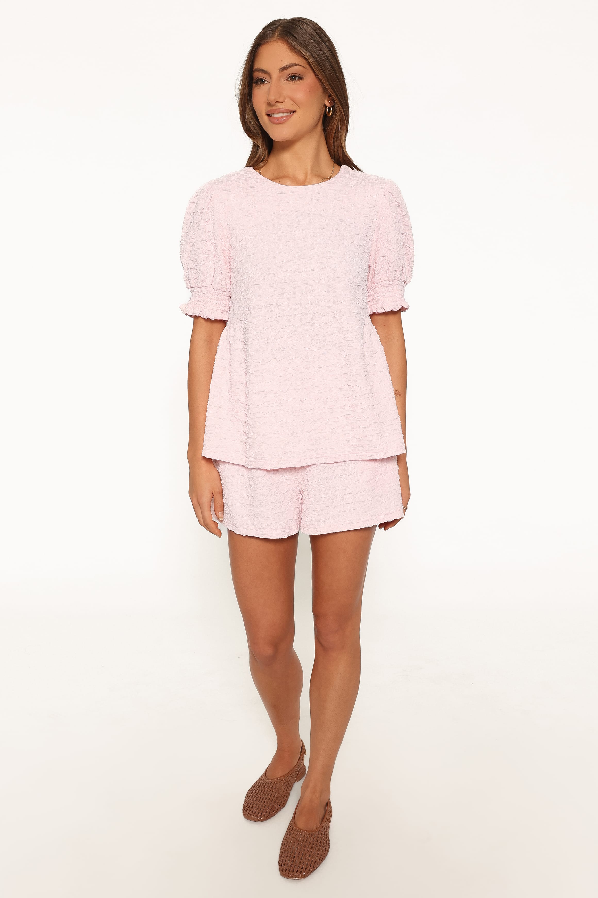 SETS Gail Textured Short Set - Pink