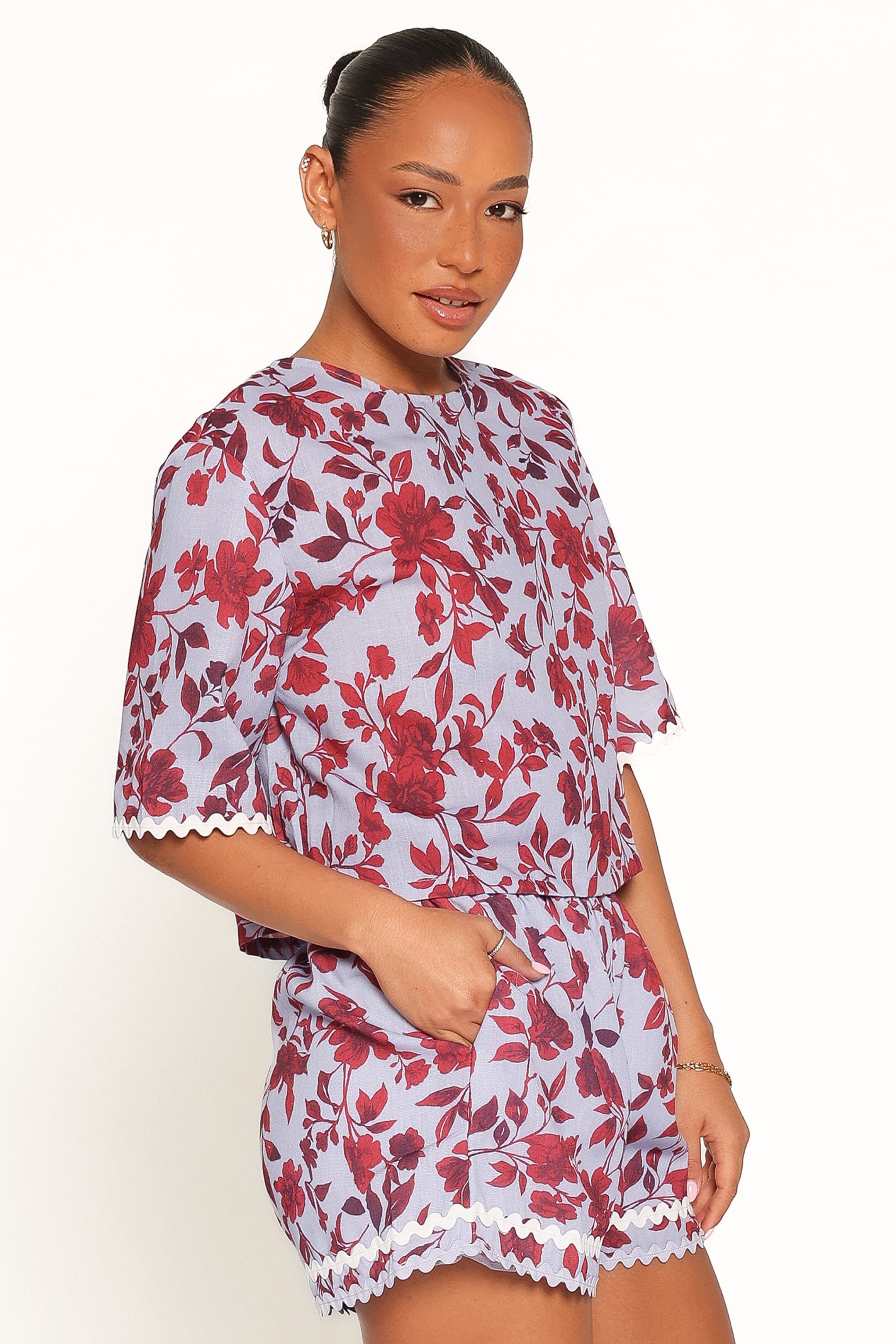 SETS Hilde Short Set - Burgundy Floral