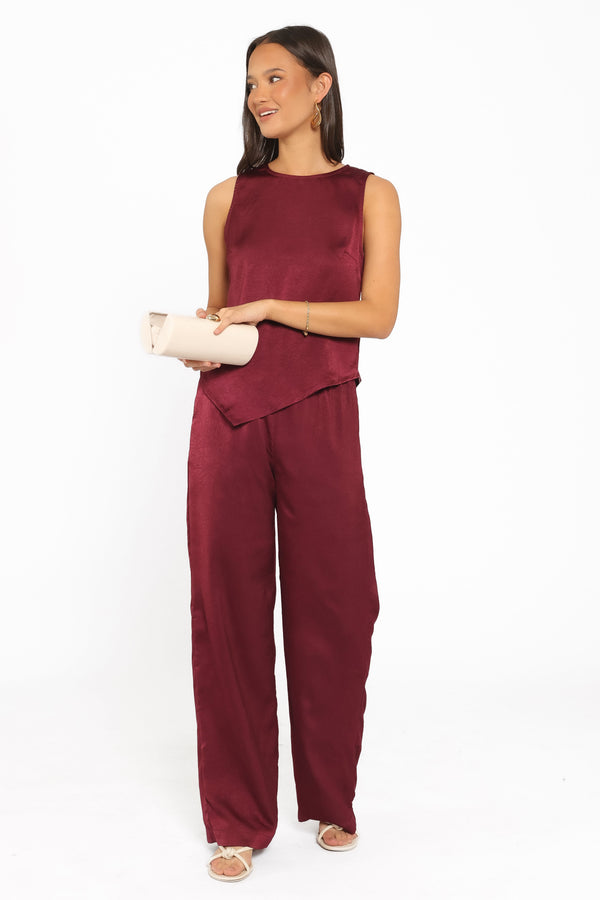 SETS Lira Pant Set - Dark Cherry