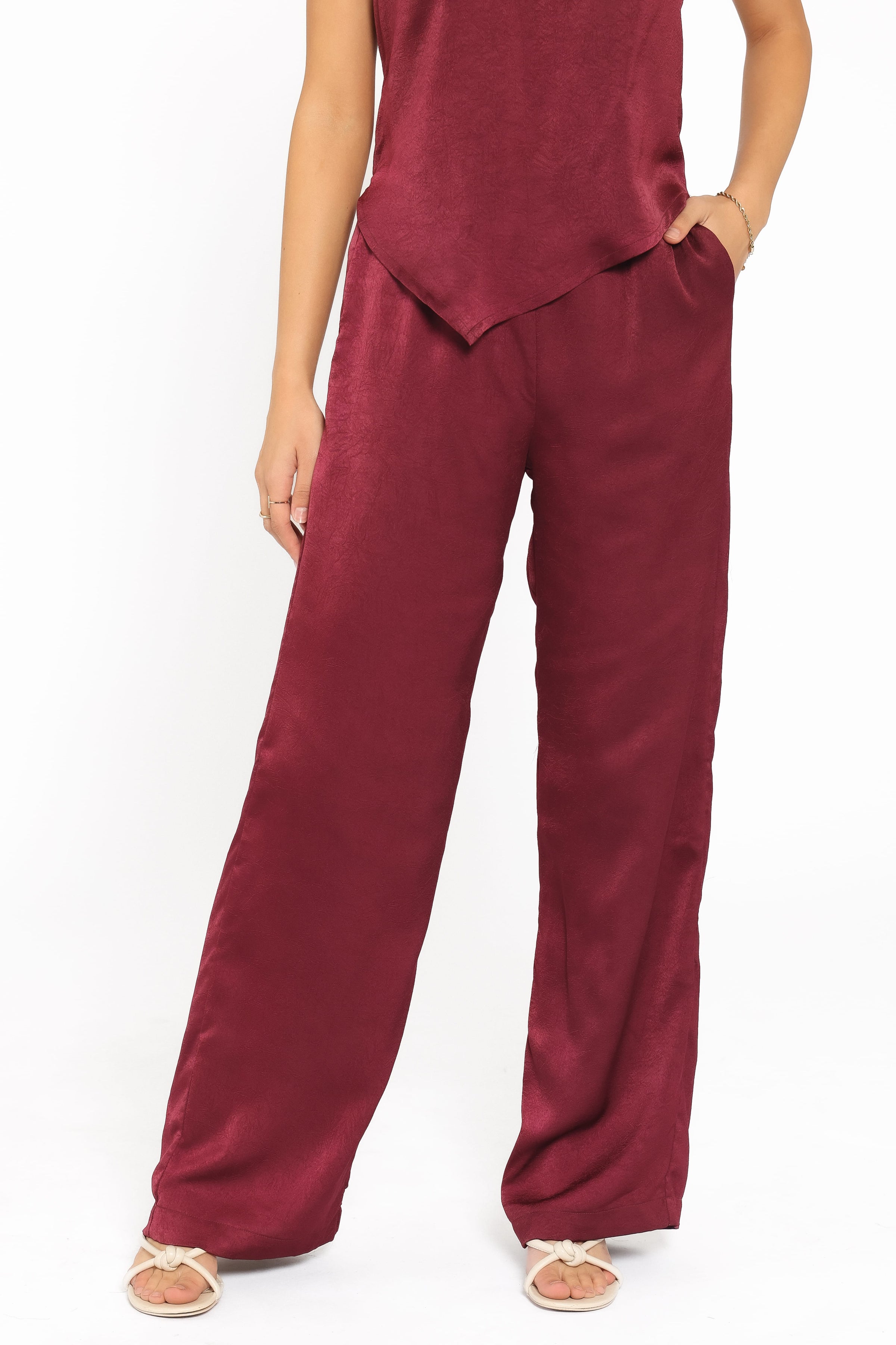 SETS Lira Pant Set - Dark Cherry