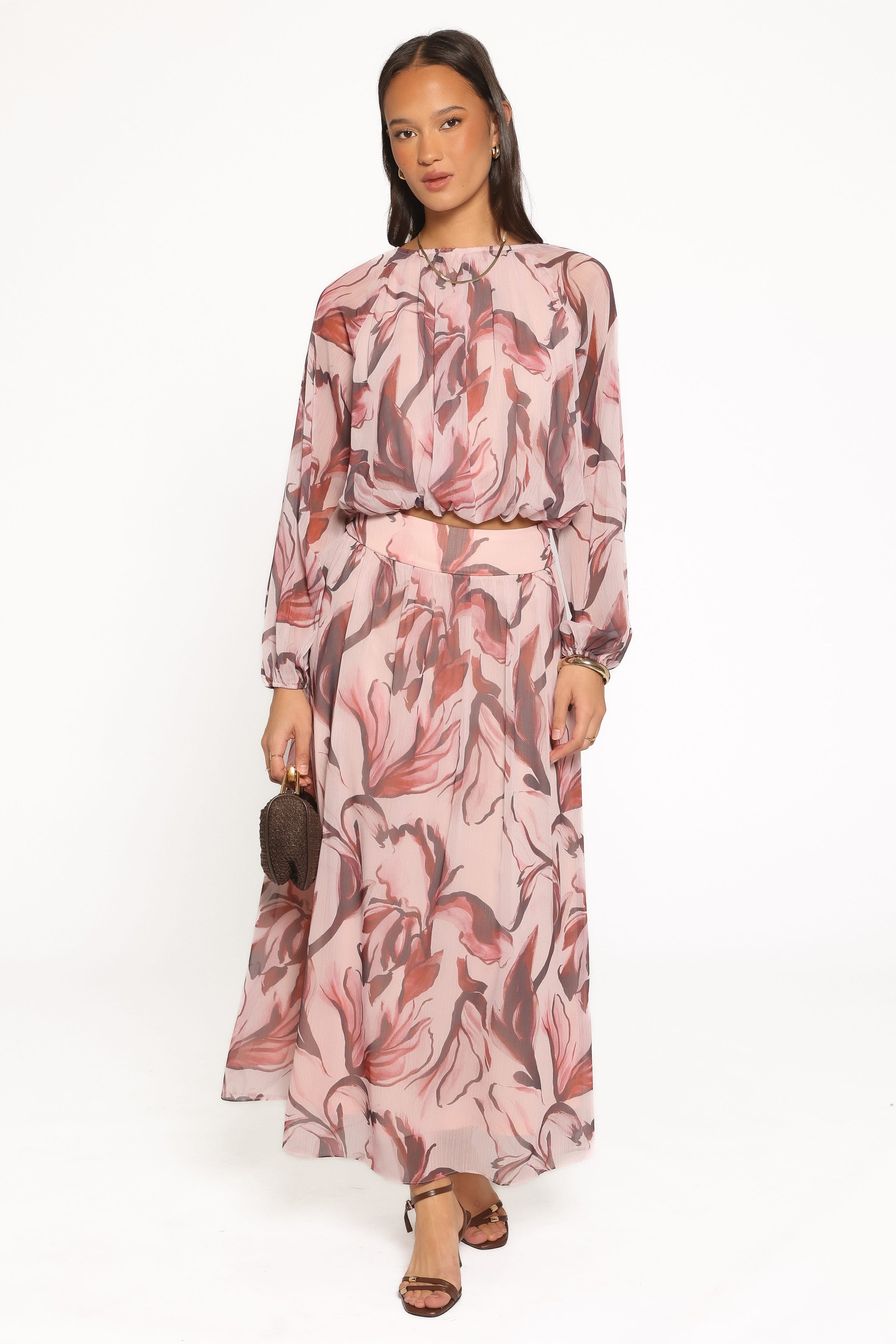 SETS Lorei Chiffon Skirt Set - Pink Petal