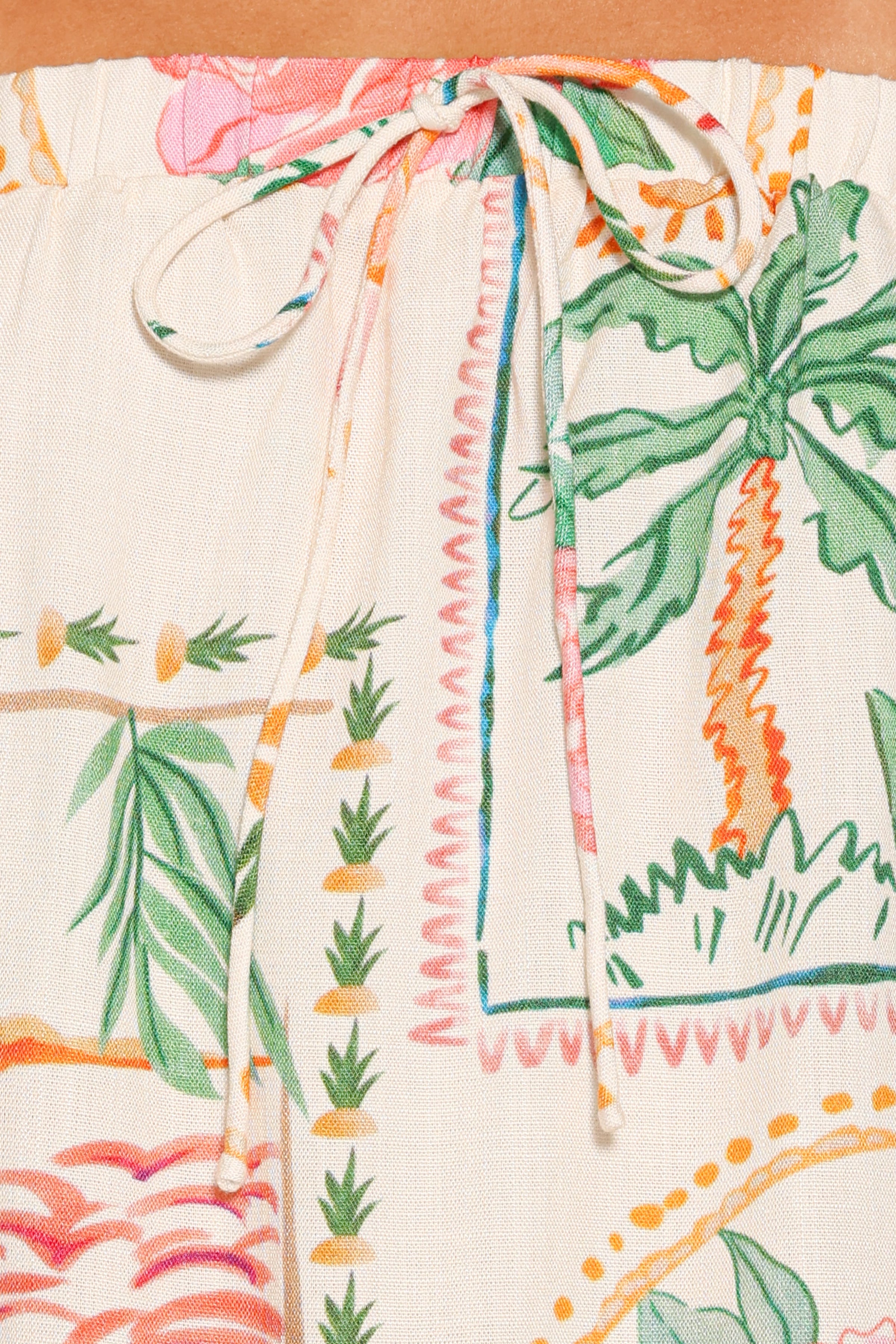 SETS Narella Short Set - Cream Palm Print