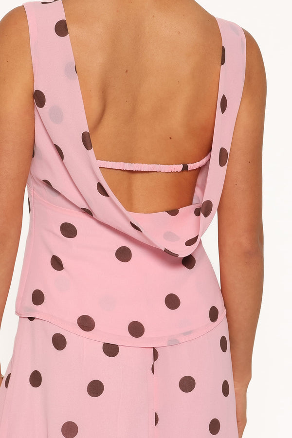 SETS Ricky Skirt Set - Pink Polka Dot