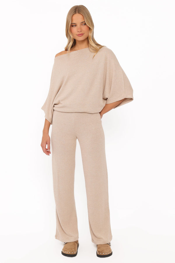 SETS Salome Lightweight Knit Pant Set - Beige