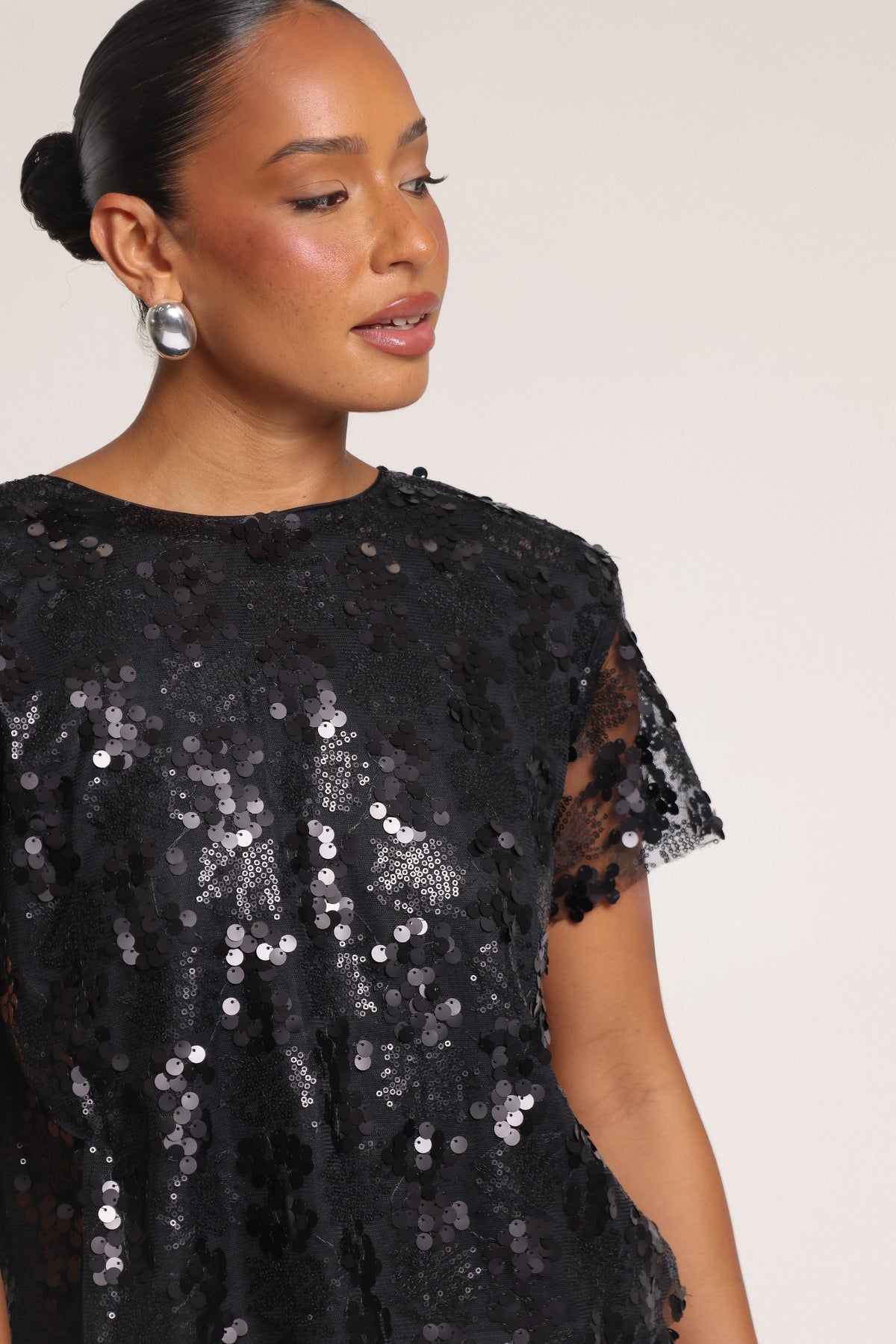 SETS Tori Sequin Skirt Set - Black