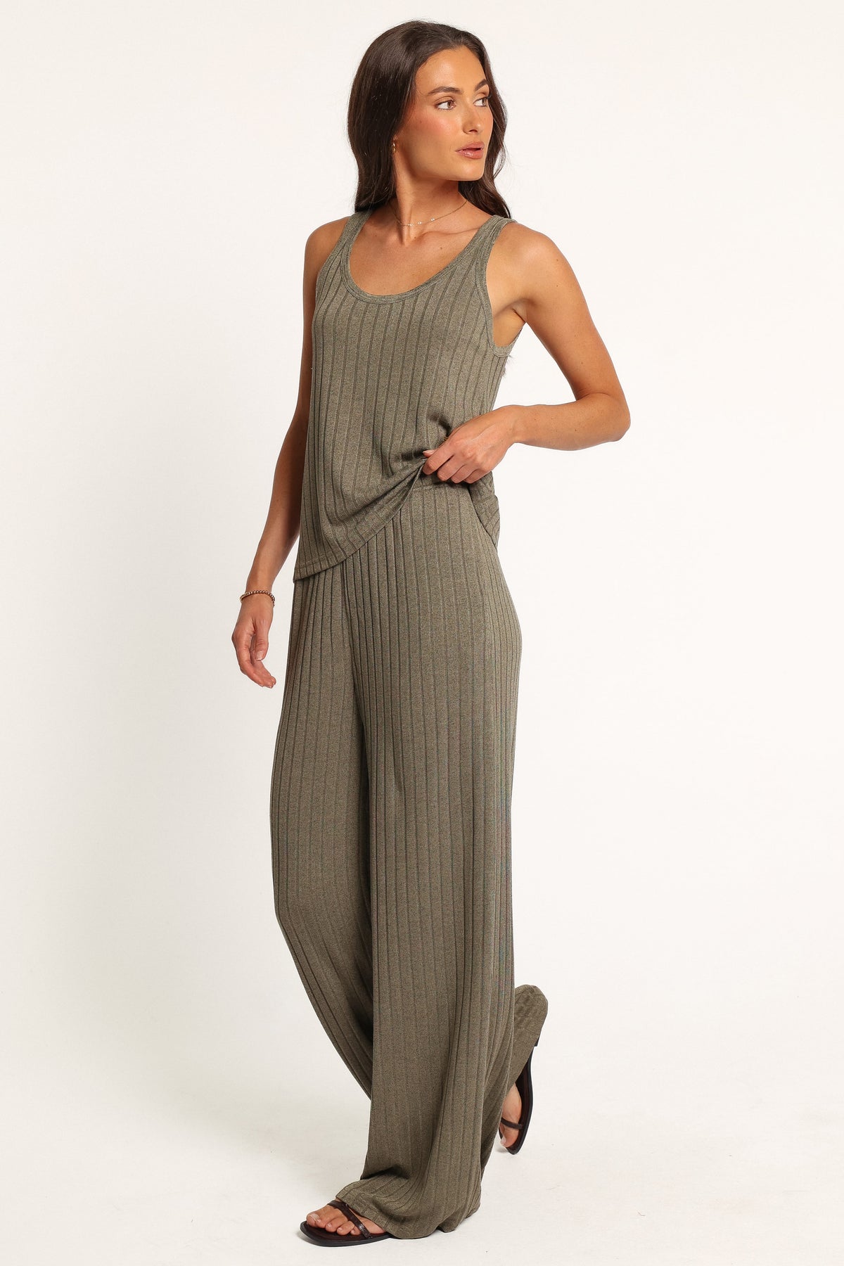 SETS Uma Knit Pant Set - Khaki Marl