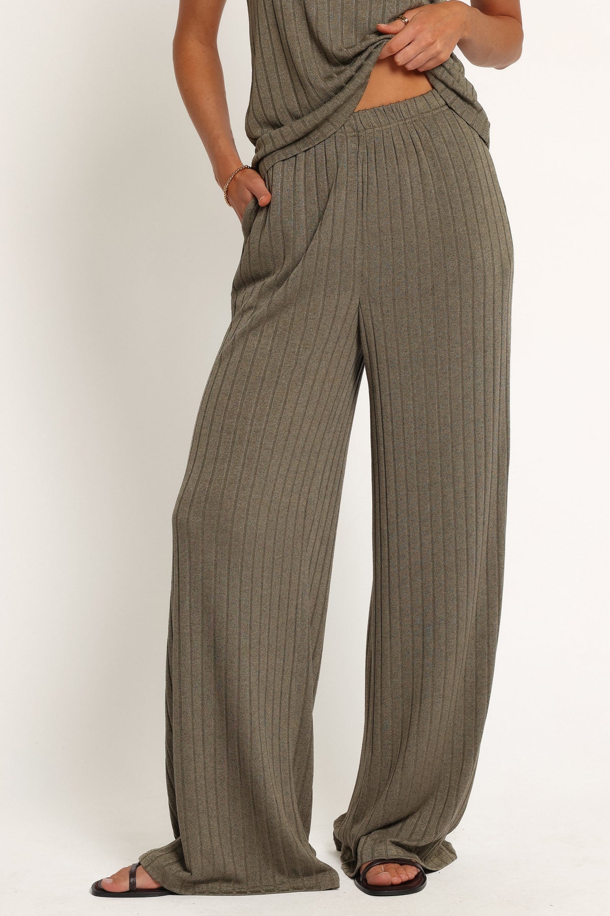 SETS Uma Knit Pant Set - Khaki Marl