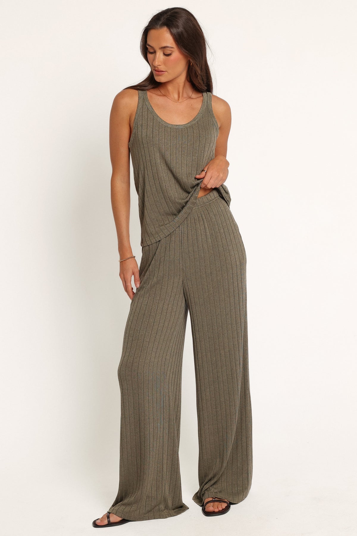 SETS Uma Knit Pant Set - Khaki Marl