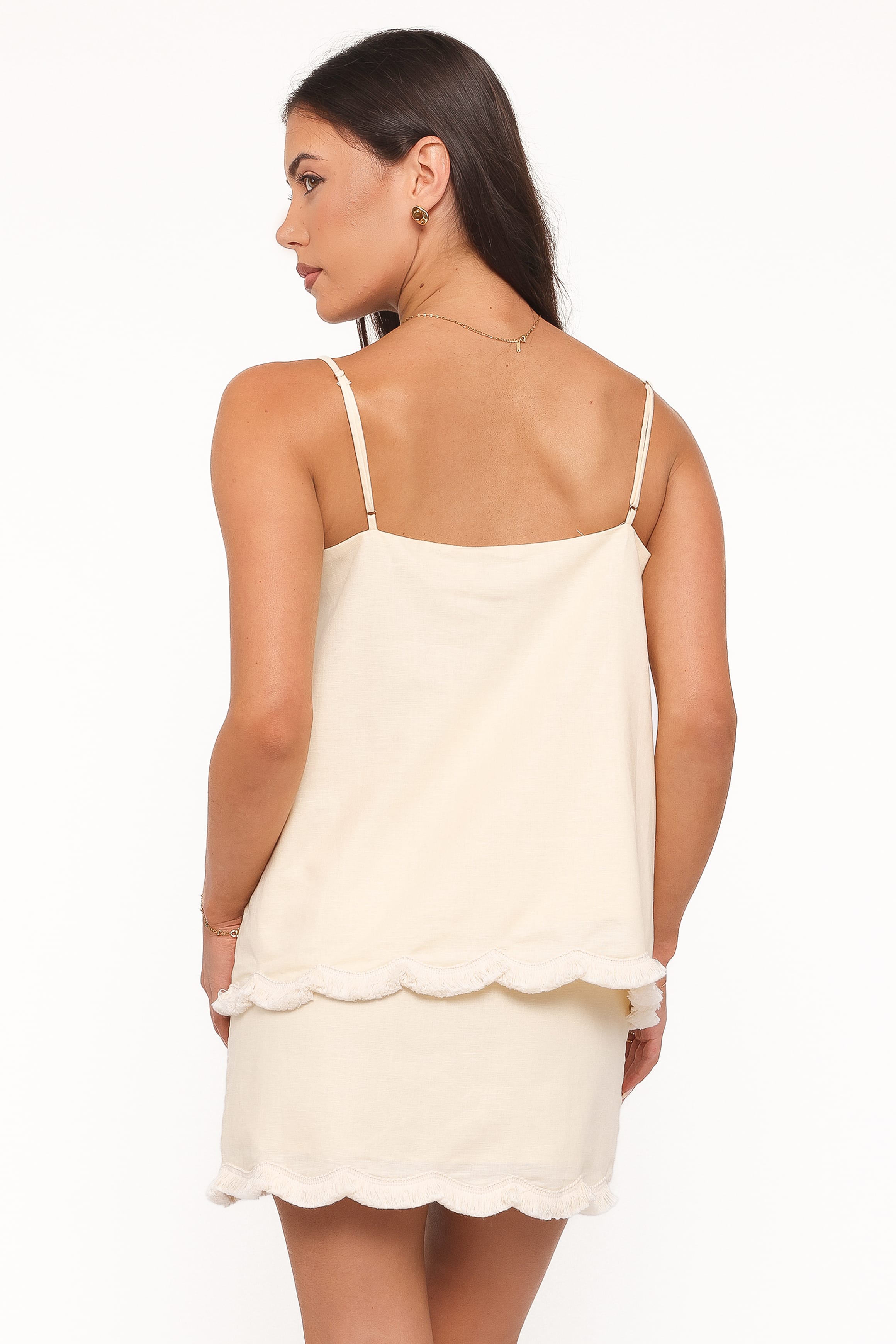 SETS Venate Scallop Skirt Set - Yellow