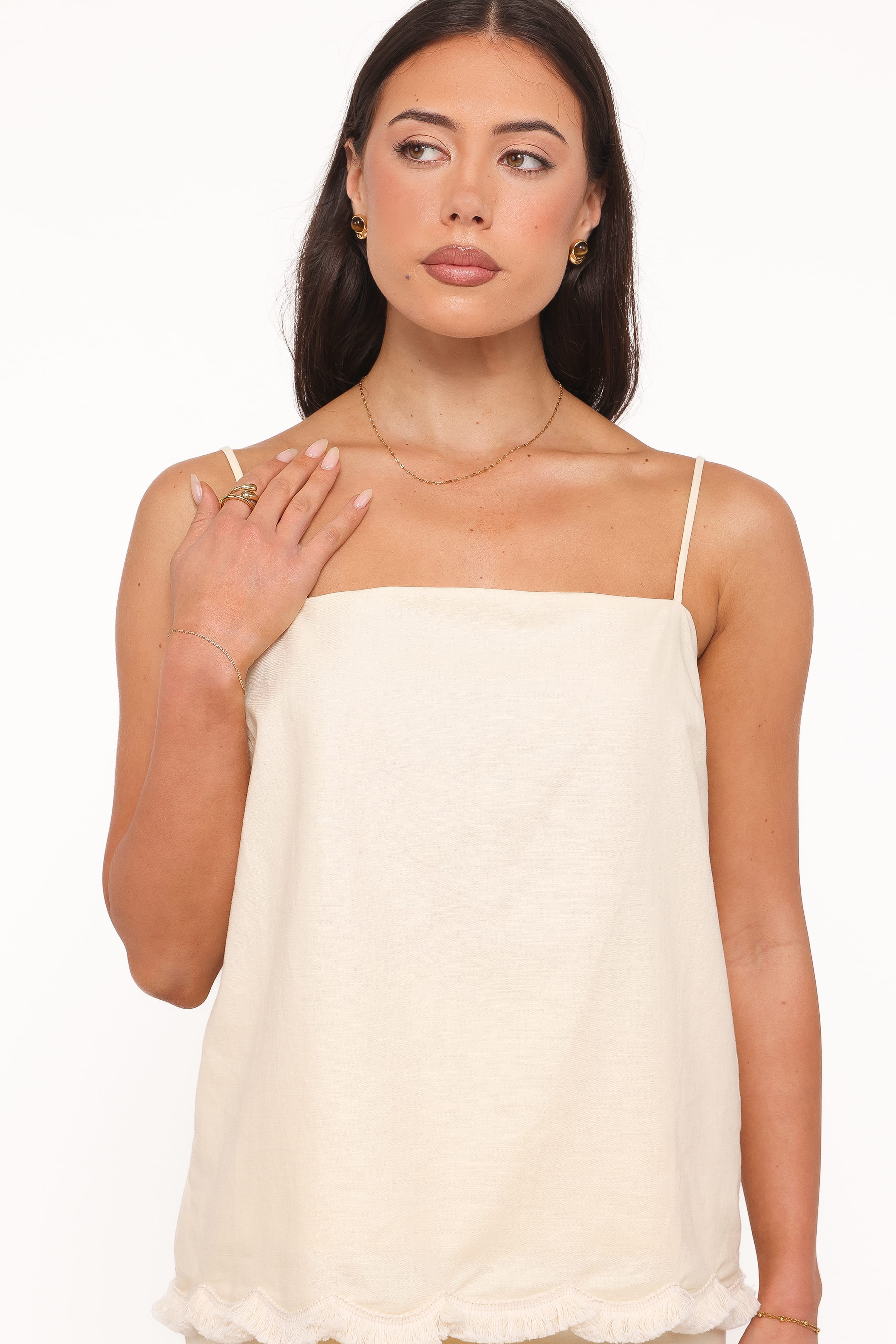 SETS Venate Scallop Skirt Set - Yellow