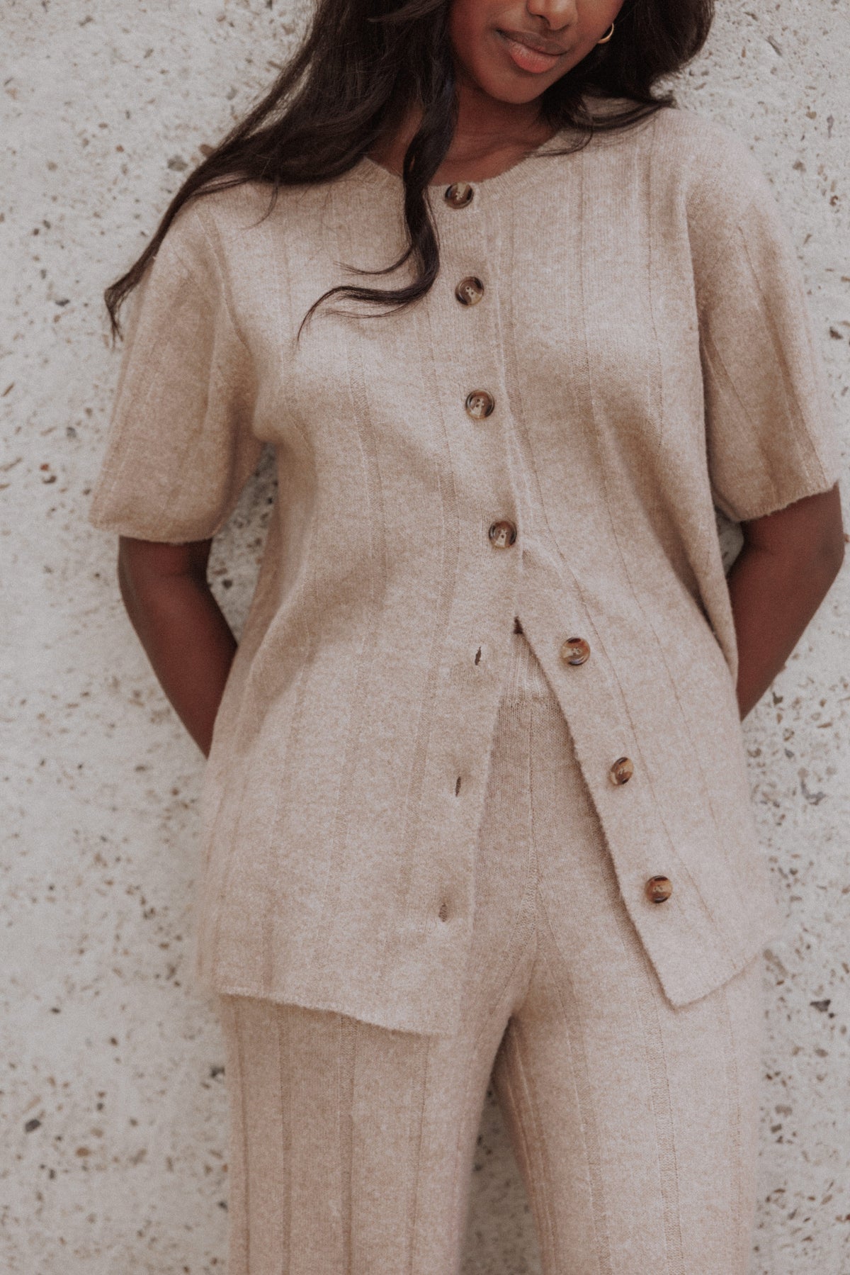 SETS Wallace Wide Rib Pant Set - Camel