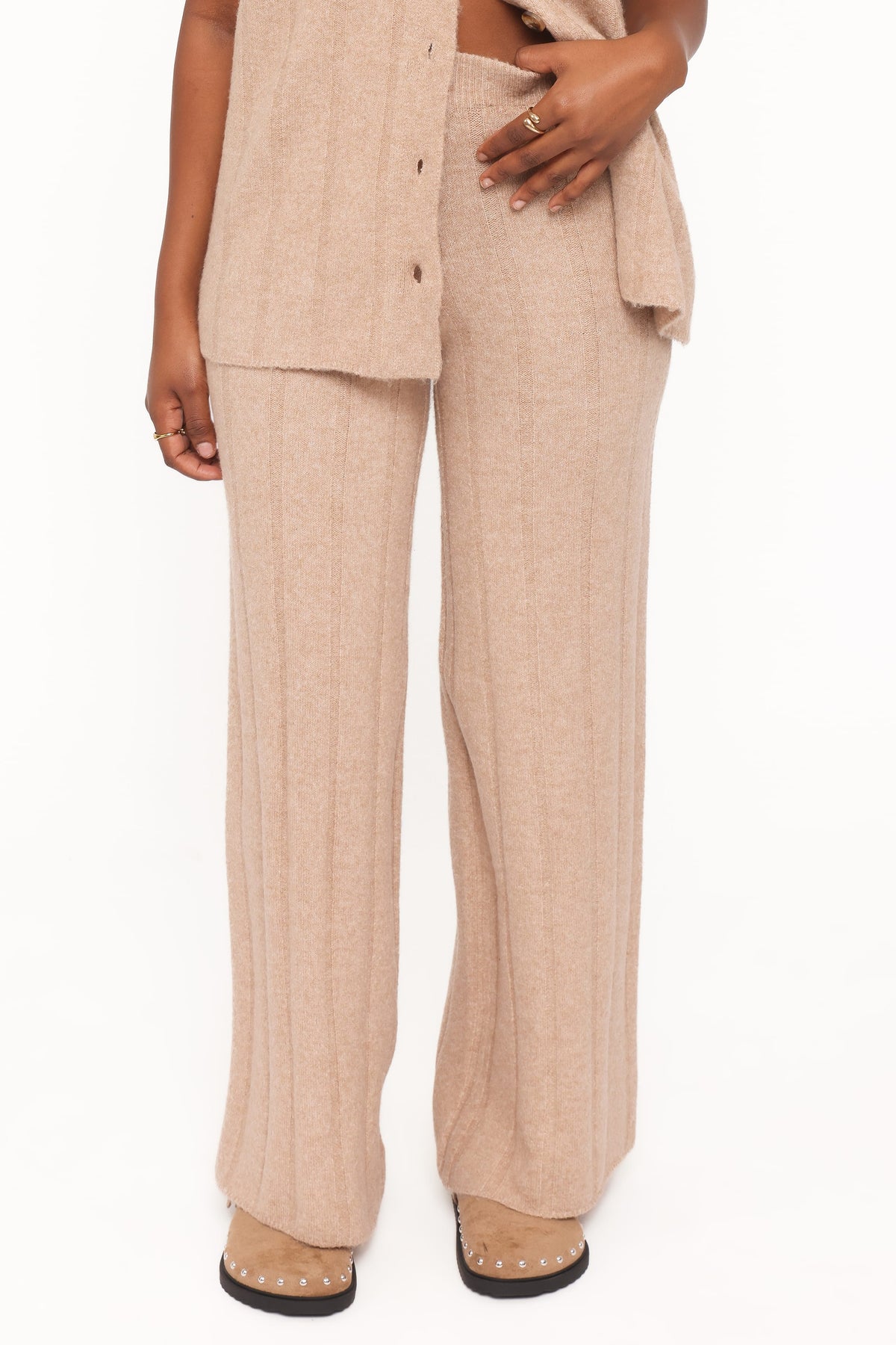SETS Wallace Wide Rib Pant Set - Camel