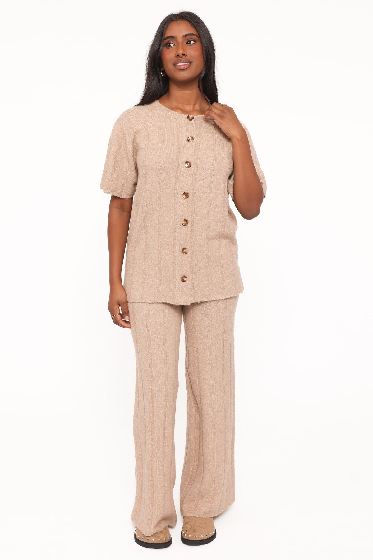 SETS Wallace Wide Rib Pant Set - Camel